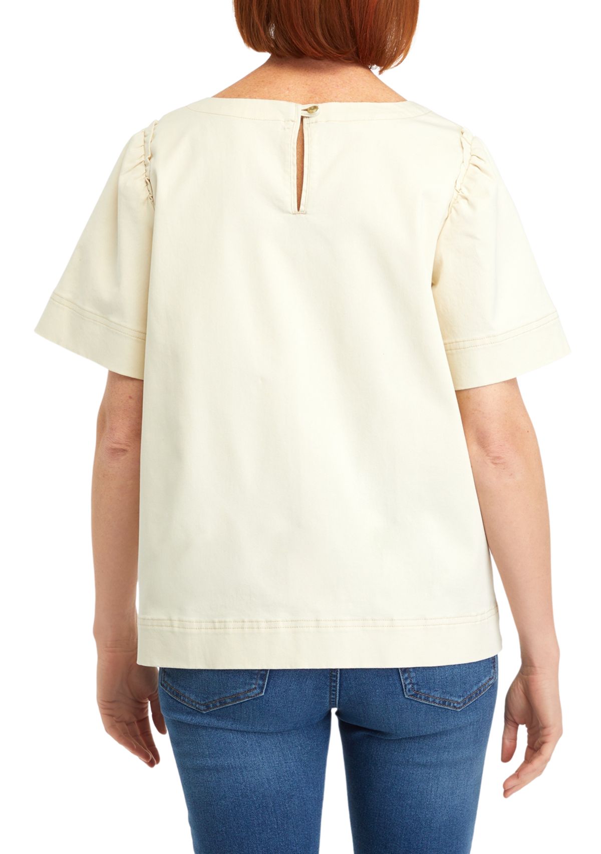 Womens Short Sleeve Denim Top