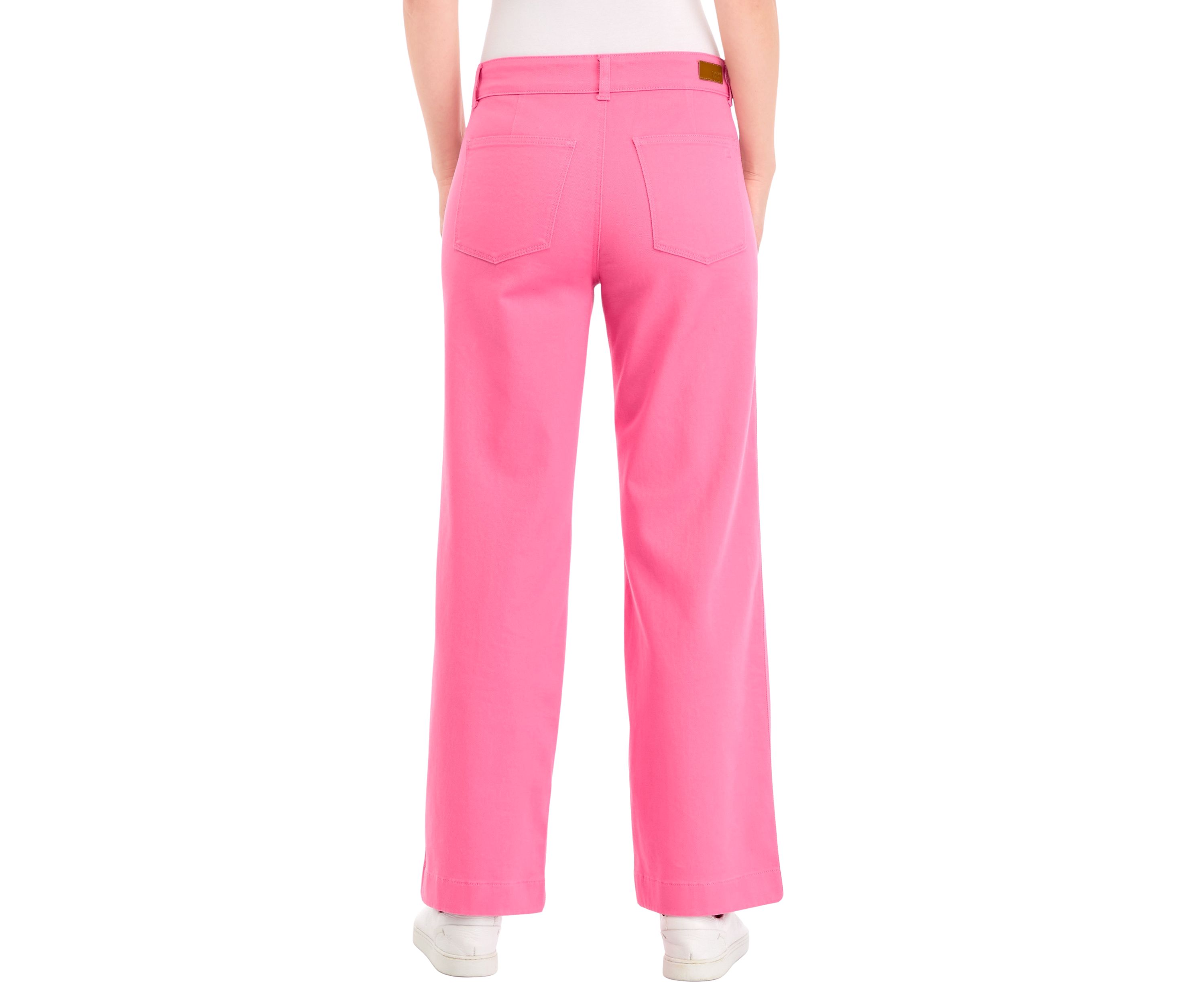 Womens Double Button Wide Leg Pants