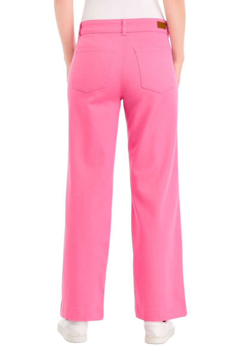 Womens Double Button Wide Leg Pants