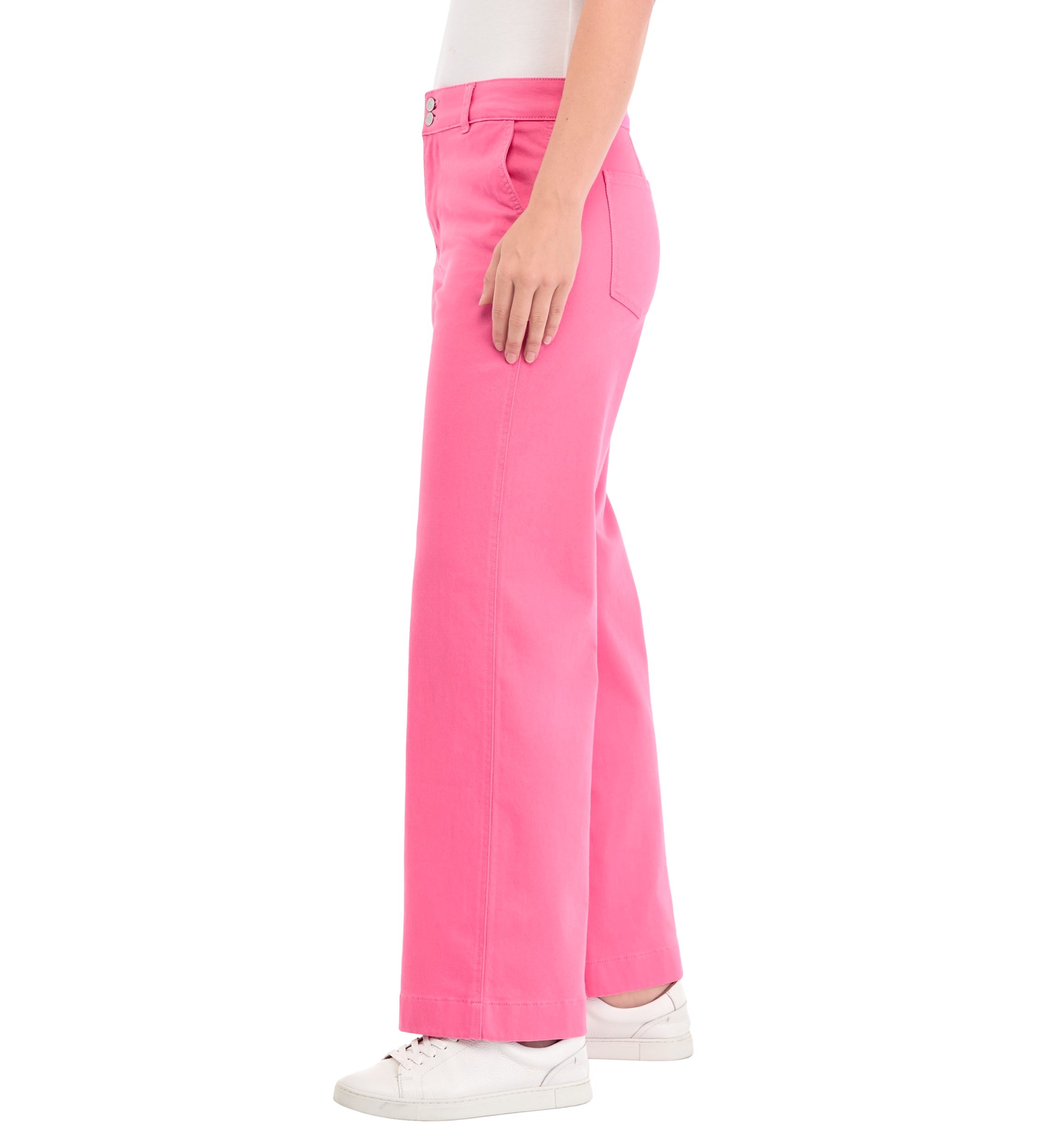 Womens Double Button Wide Leg Pants