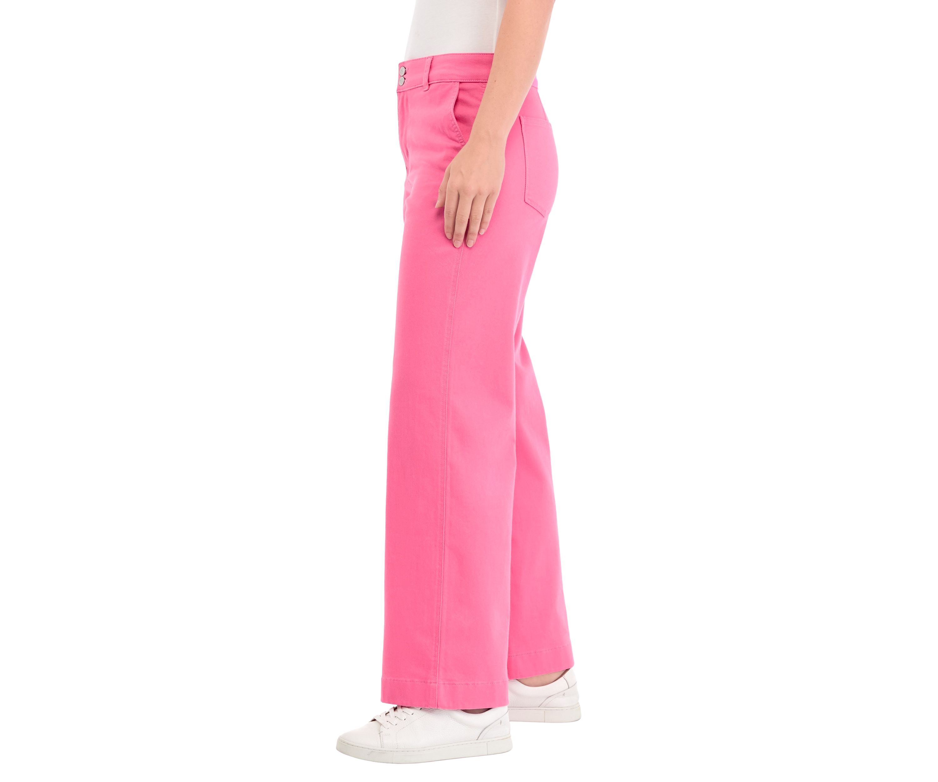 Womens Double Button Wide Leg Pants