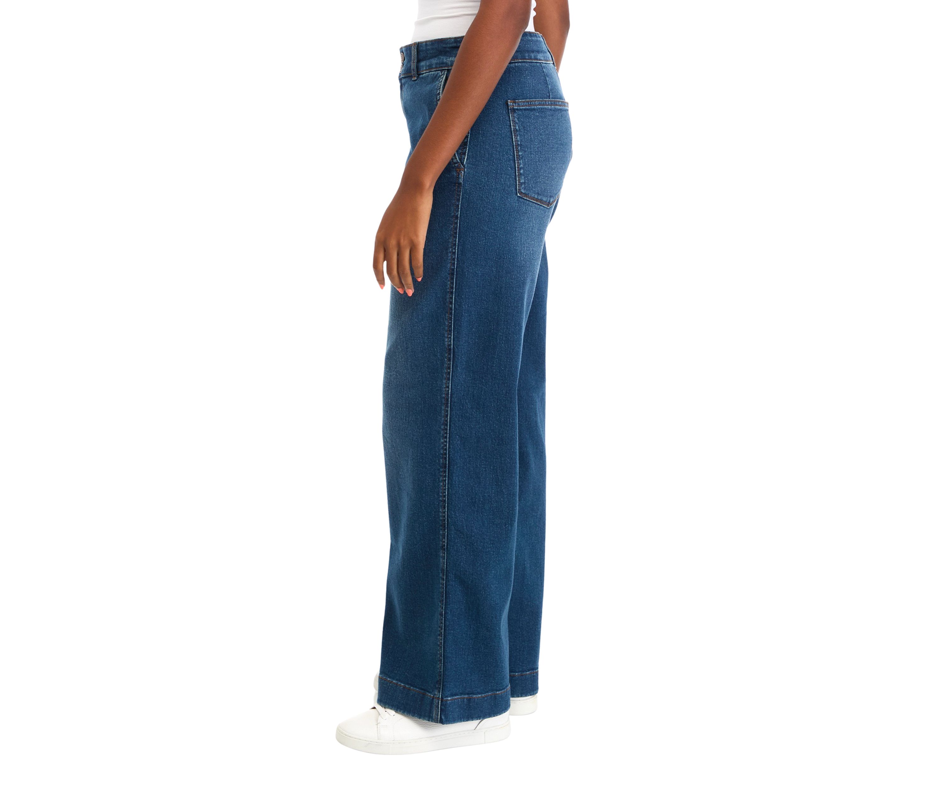 Womens Double Button Wide Leg Pants