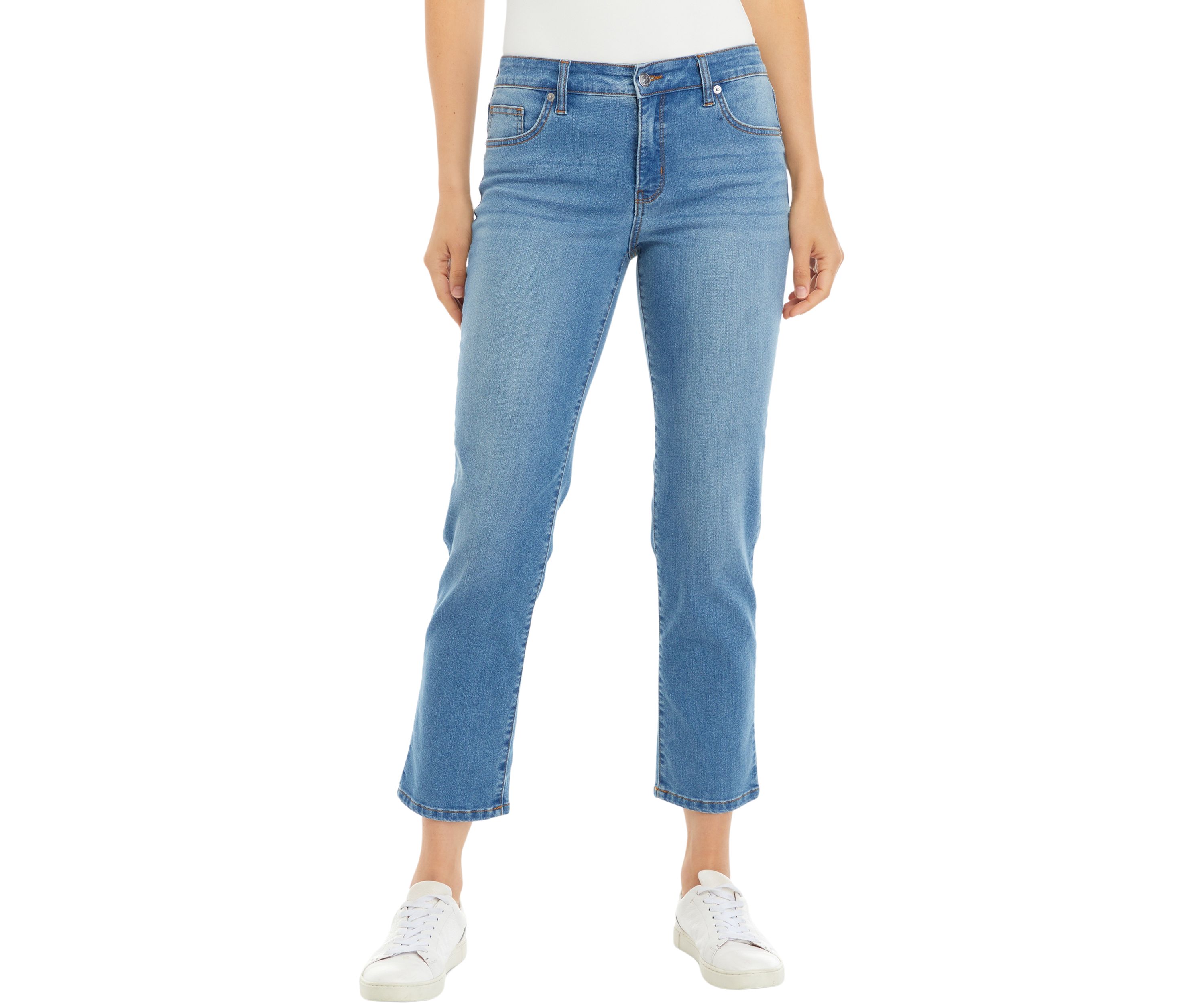 Womens Mid Rise Straight Jeans 