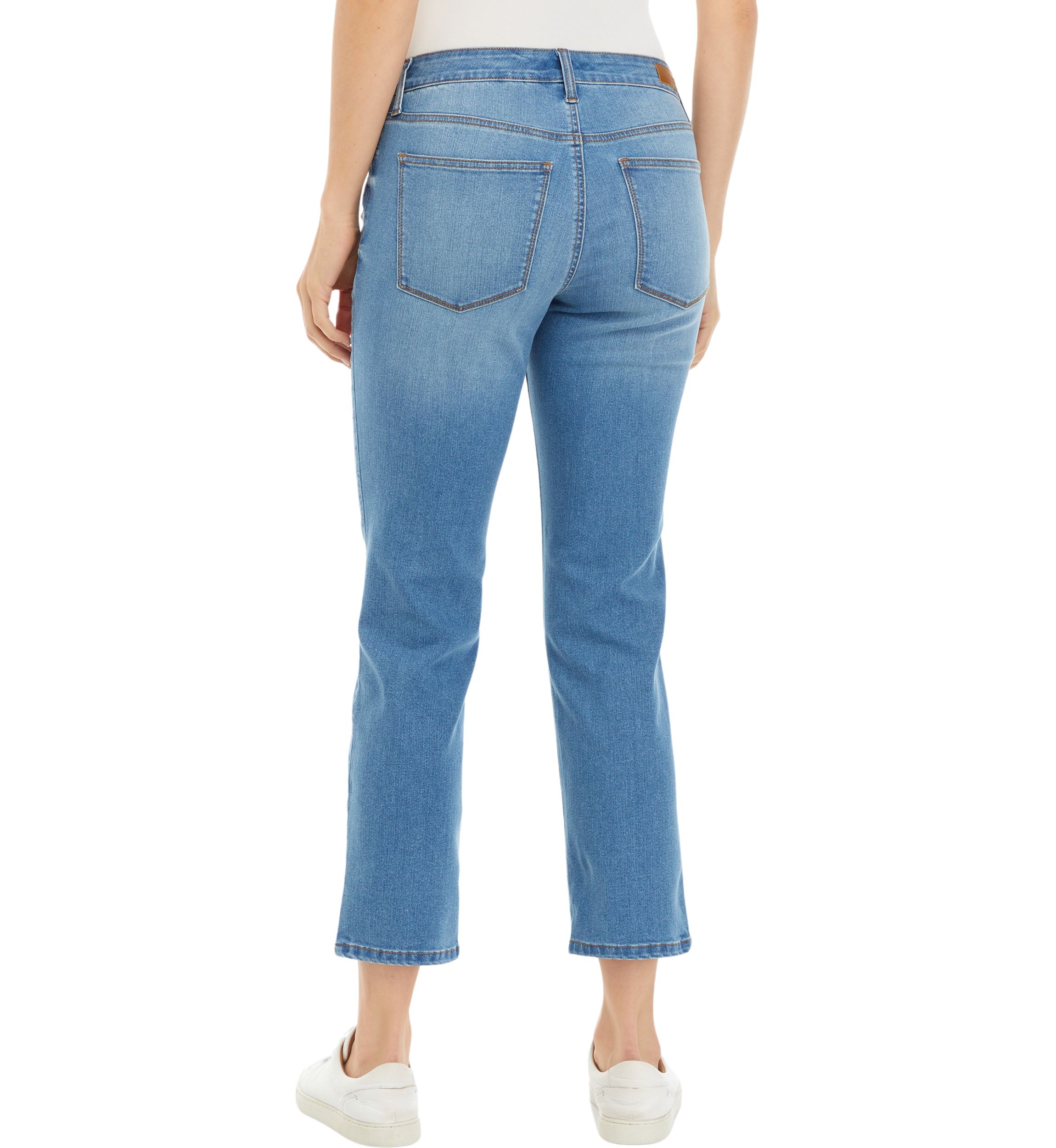 Womens Mid Rise Straight Jeans 