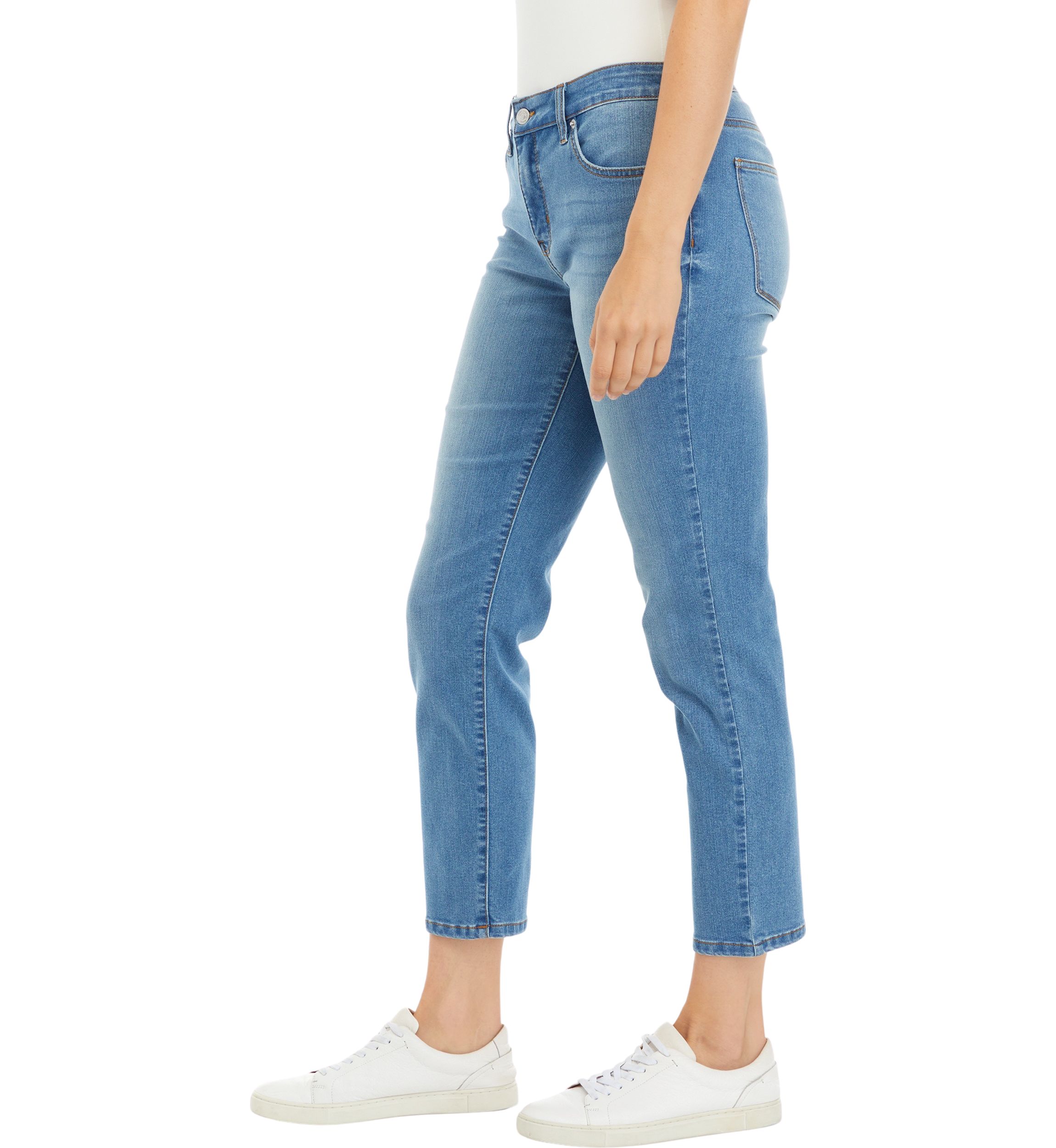 Womens Mid Rise Straight Jeans 