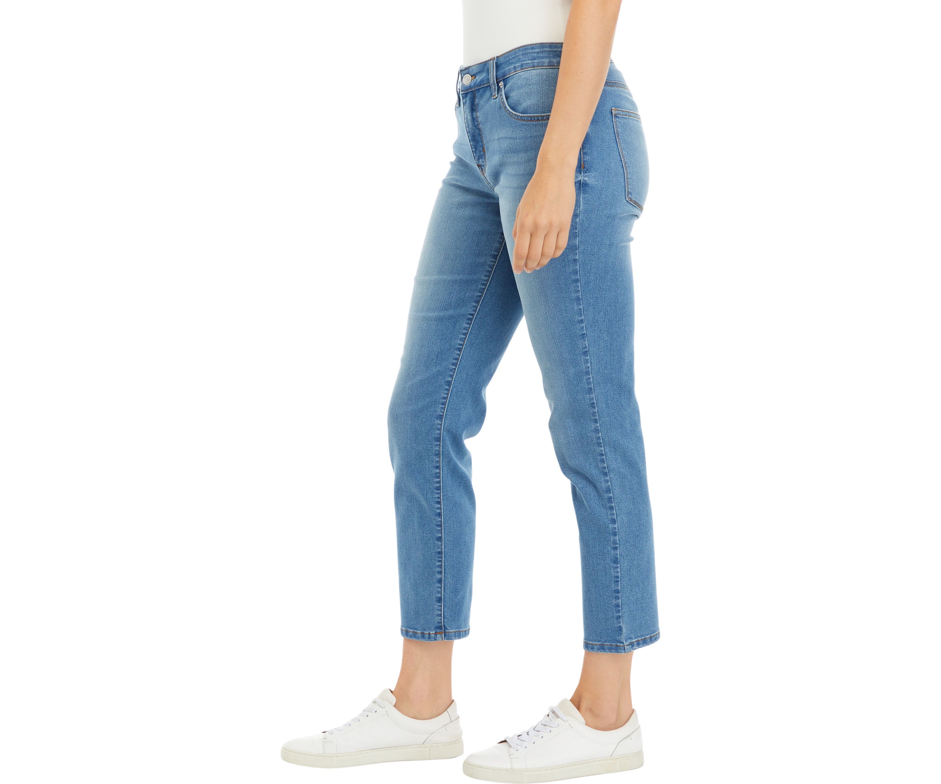 Womens Mid Rise Straight Jeans 