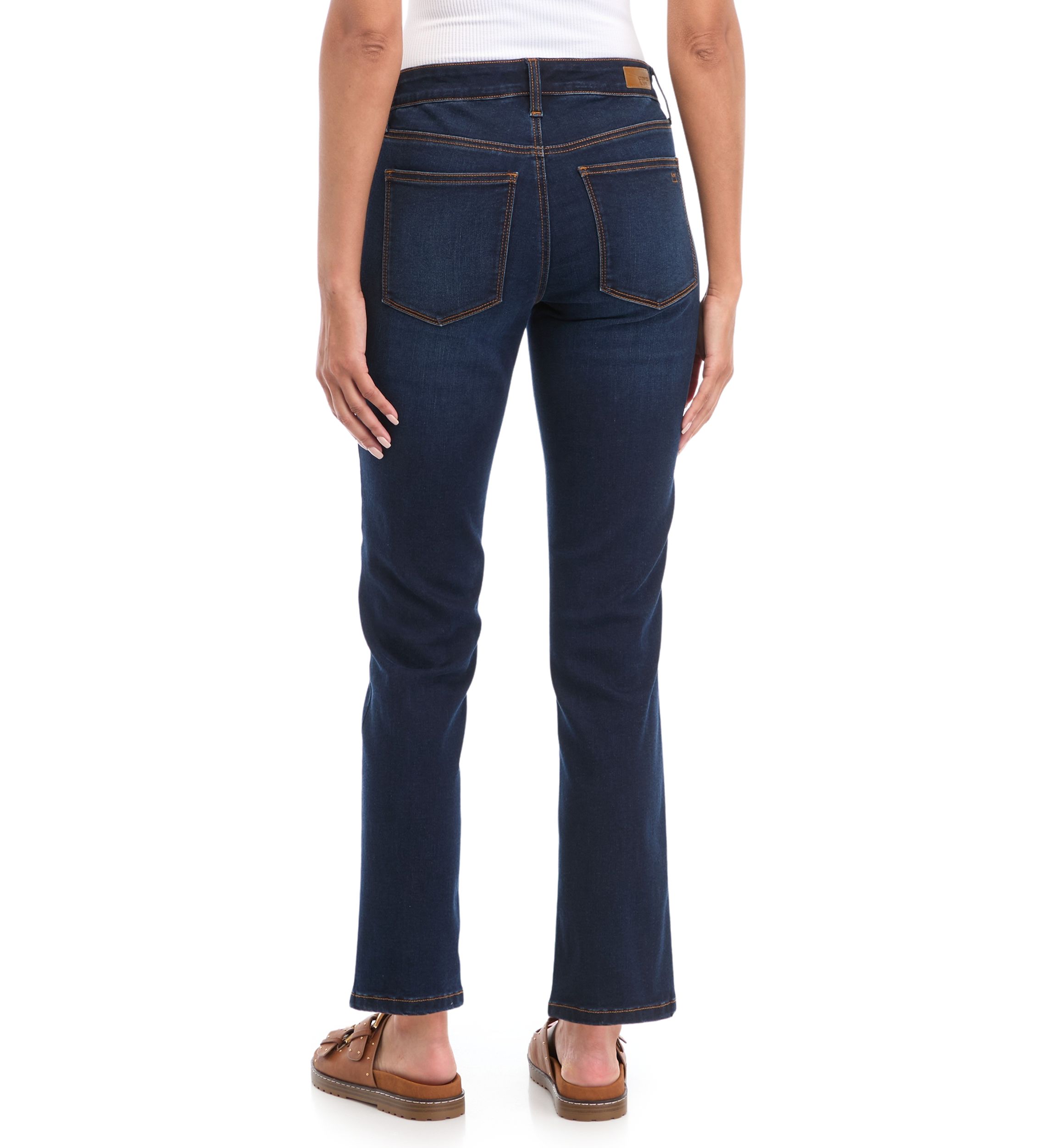 Petite Mid Rise Straight Jeans