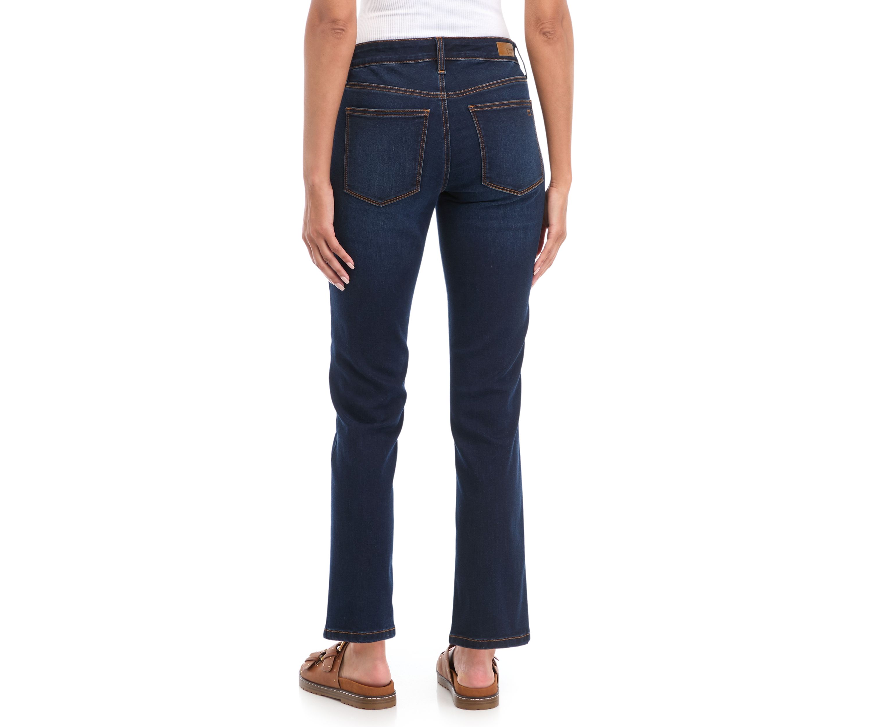 Petite Mid Rise Straight Jeans