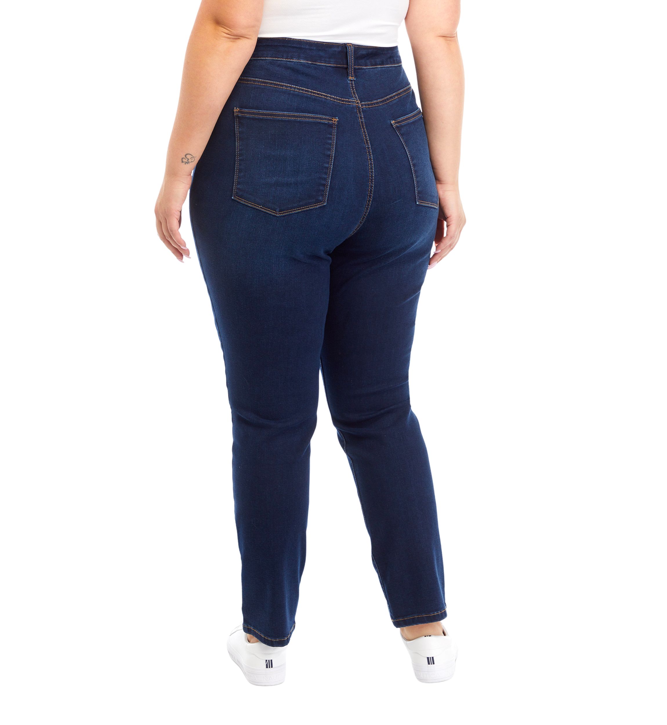 Plus Size Mid Rise Straight Jeans 