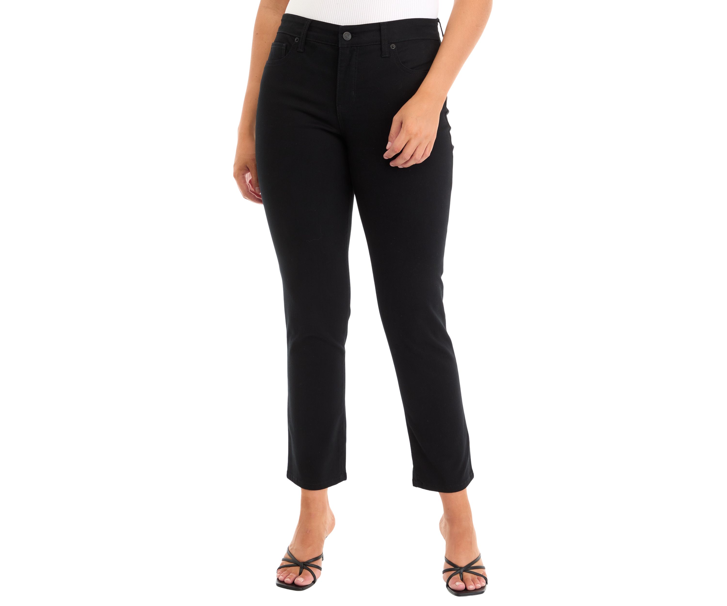 Womens Mid Rise Straight Jeans