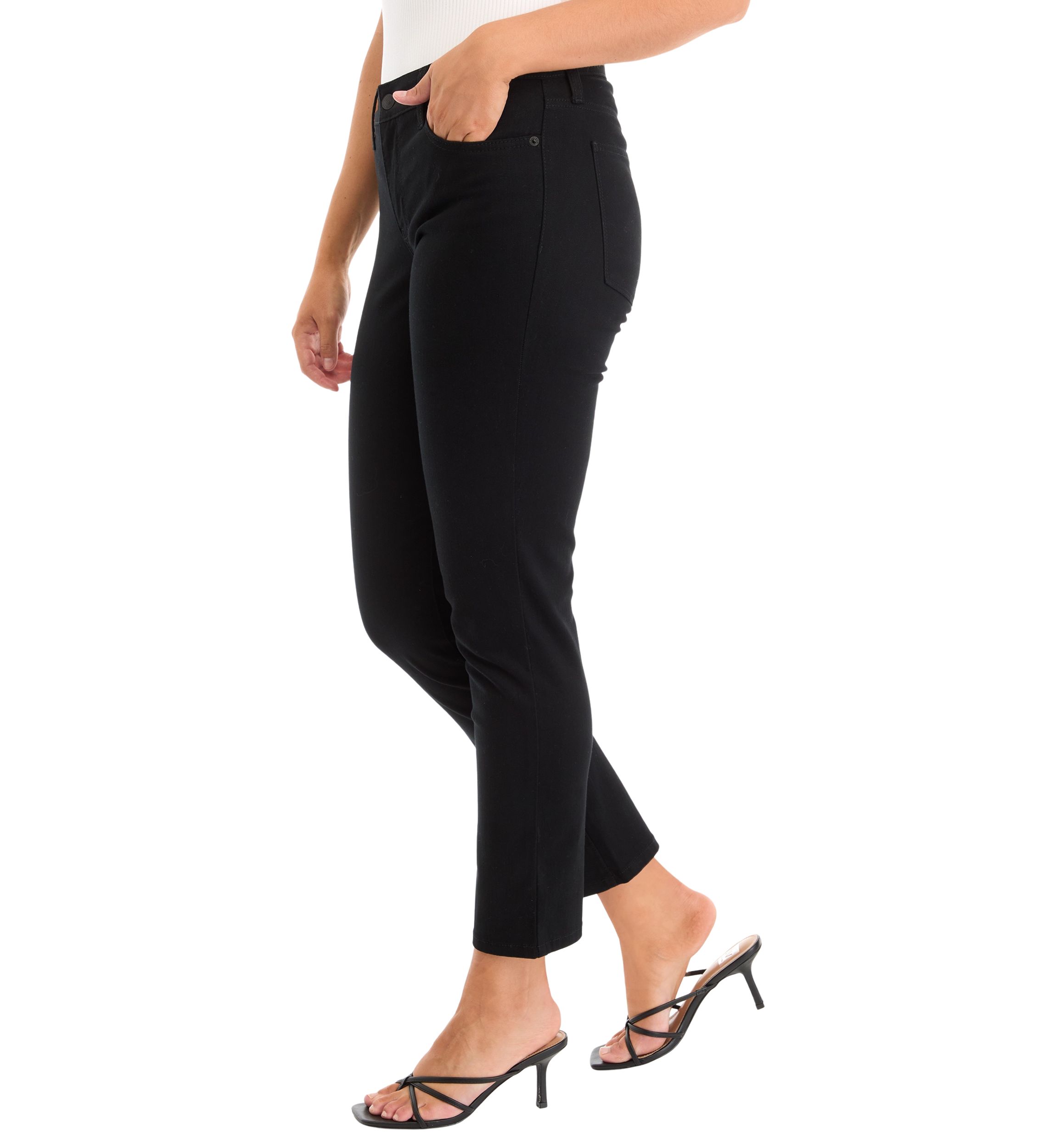 Womens Mid Rise Straight Jeans