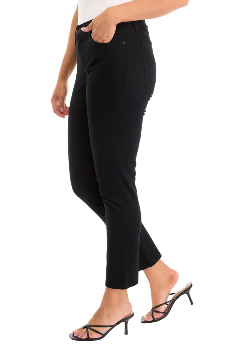 Womens Mid Rise Straight Jeans