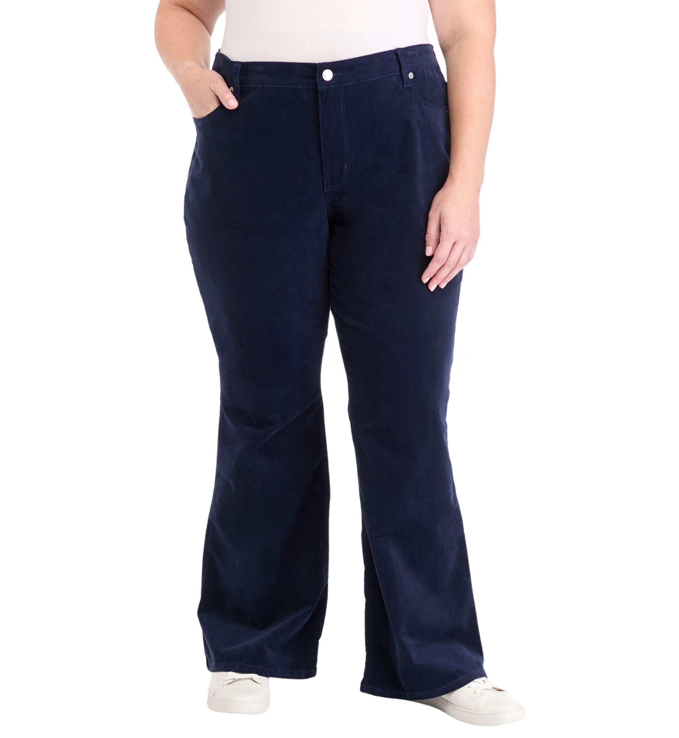 Plus Size Corduroy Flare Pants