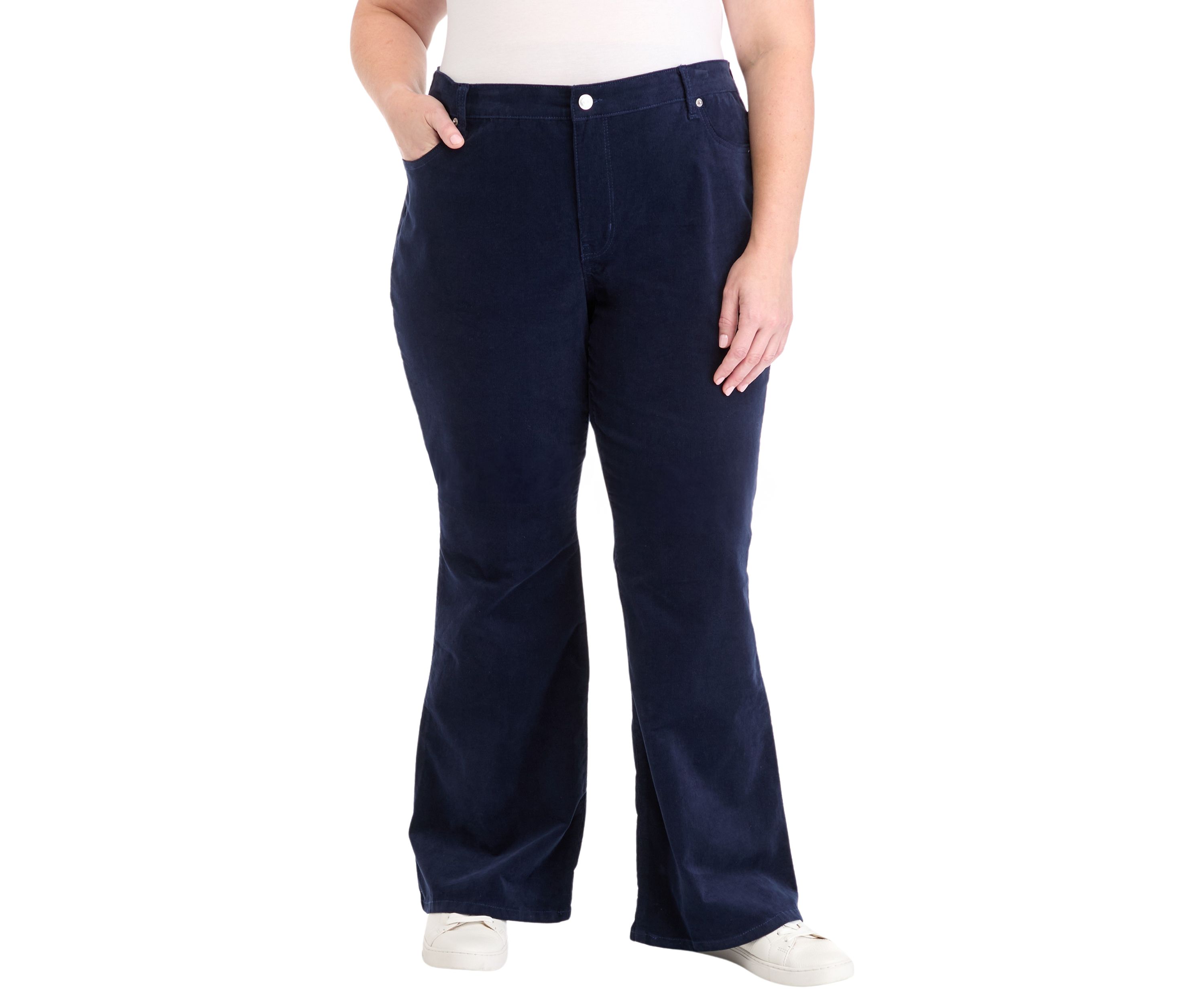 Plus Size Corduroy Flare Pants