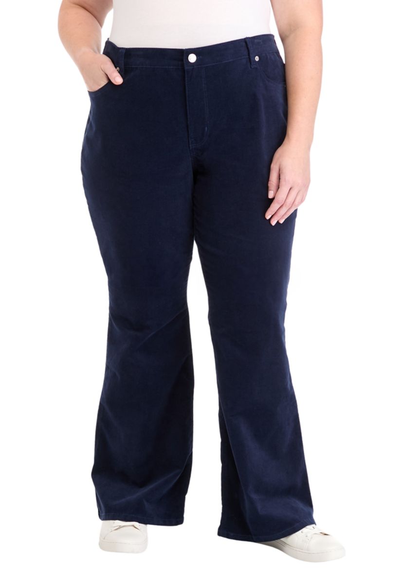 Plus Size Corduroy Flare Pants