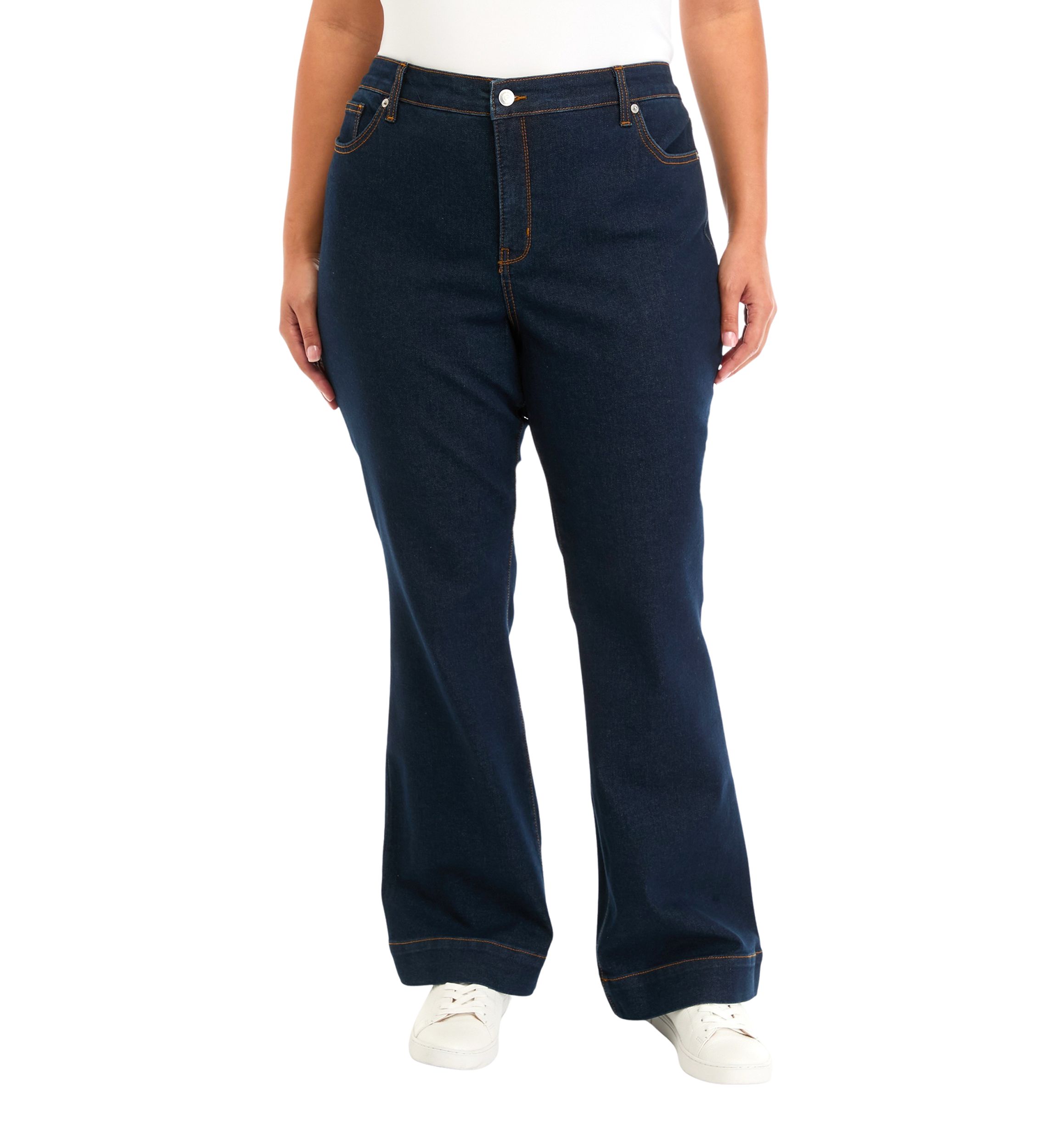 Plus Size High Rise Flare Jeans 