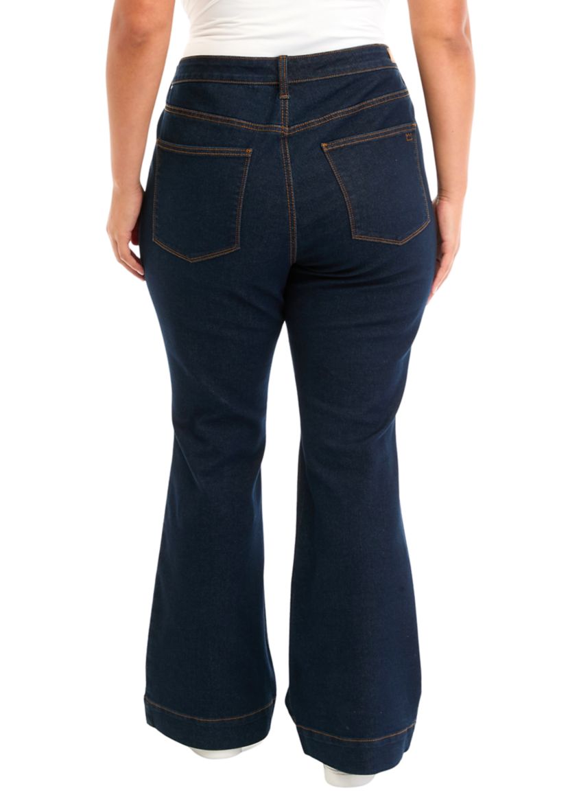 Plus Size High Rise Flare Jeans 