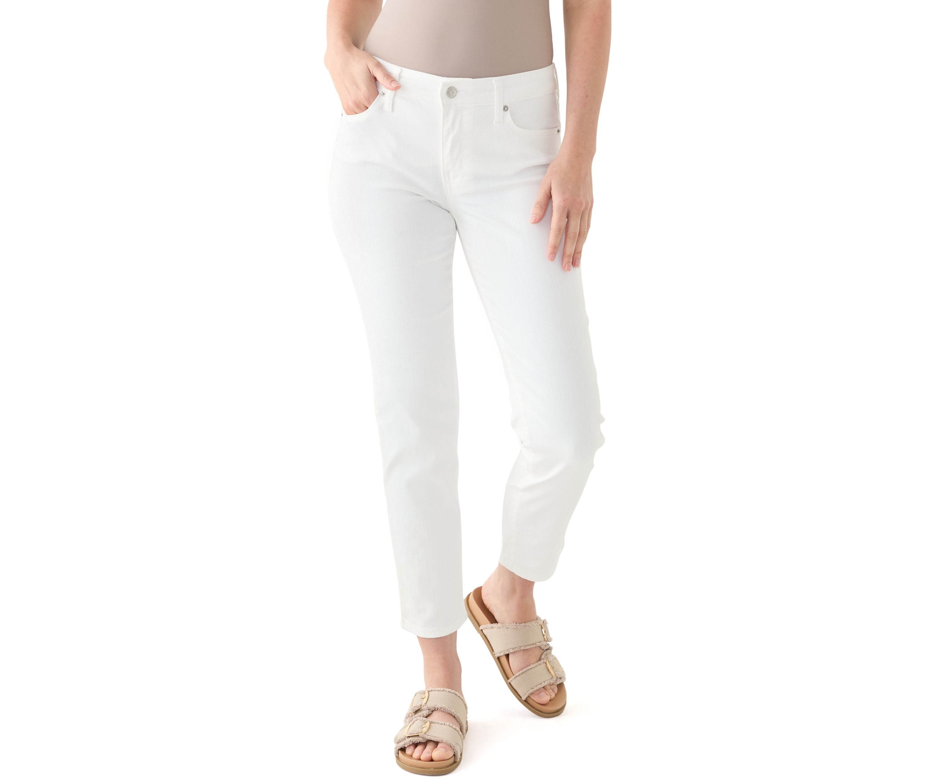 Womens Mid Rise Straight Jeans