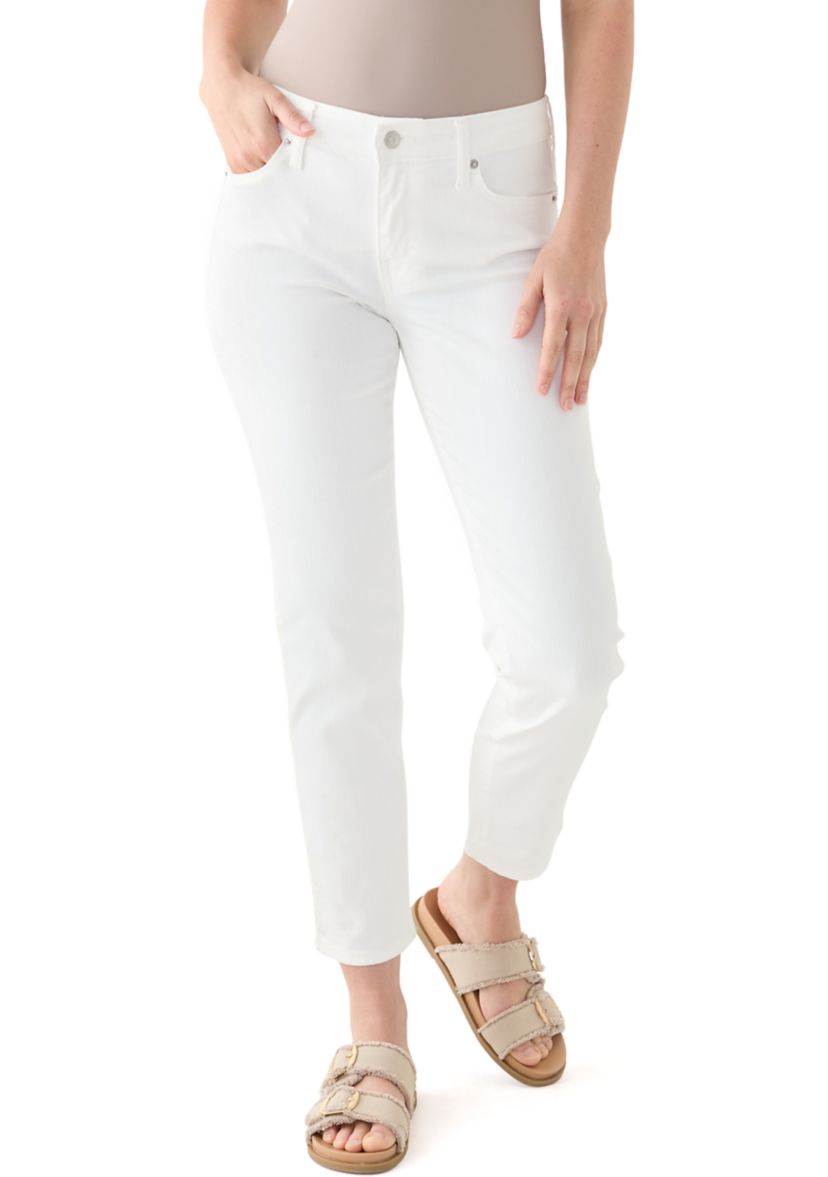 Womens Mid Rise Straight Jeans