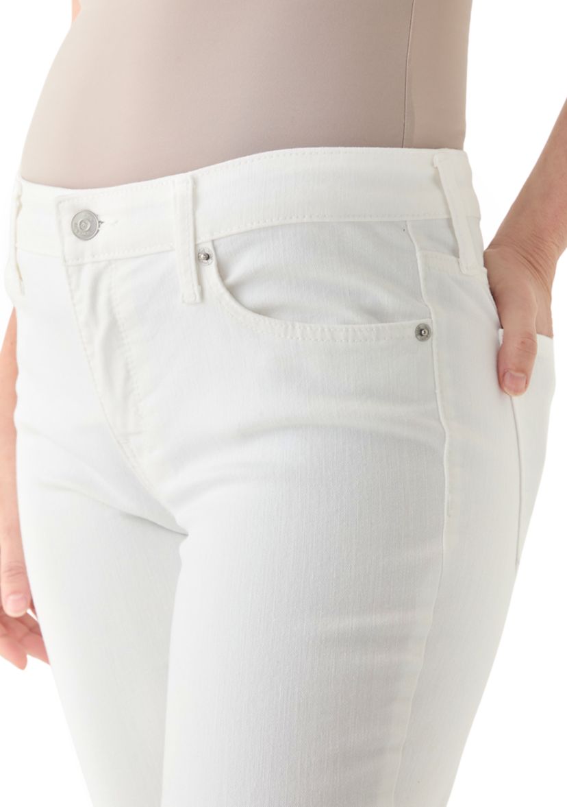 Womens Mid Rise Straight Jeans