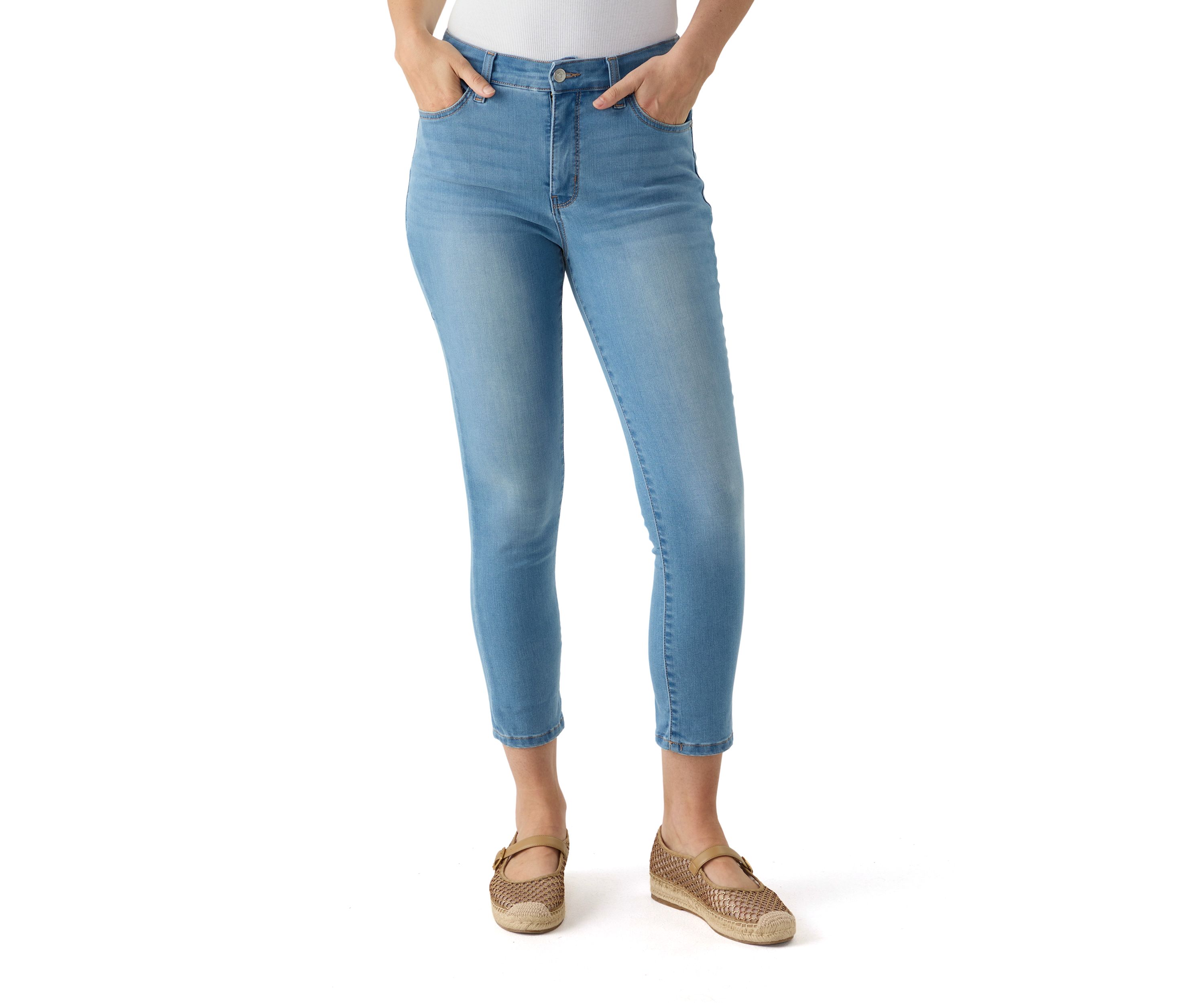 Womens Roll Cuff Cropped Jeans