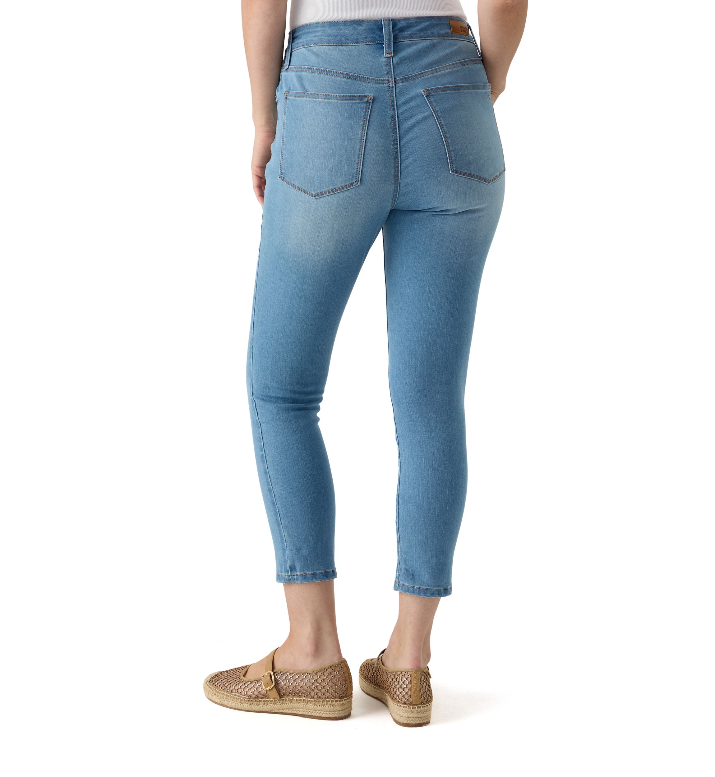 Womens Roll Cuff Cropped Jeans