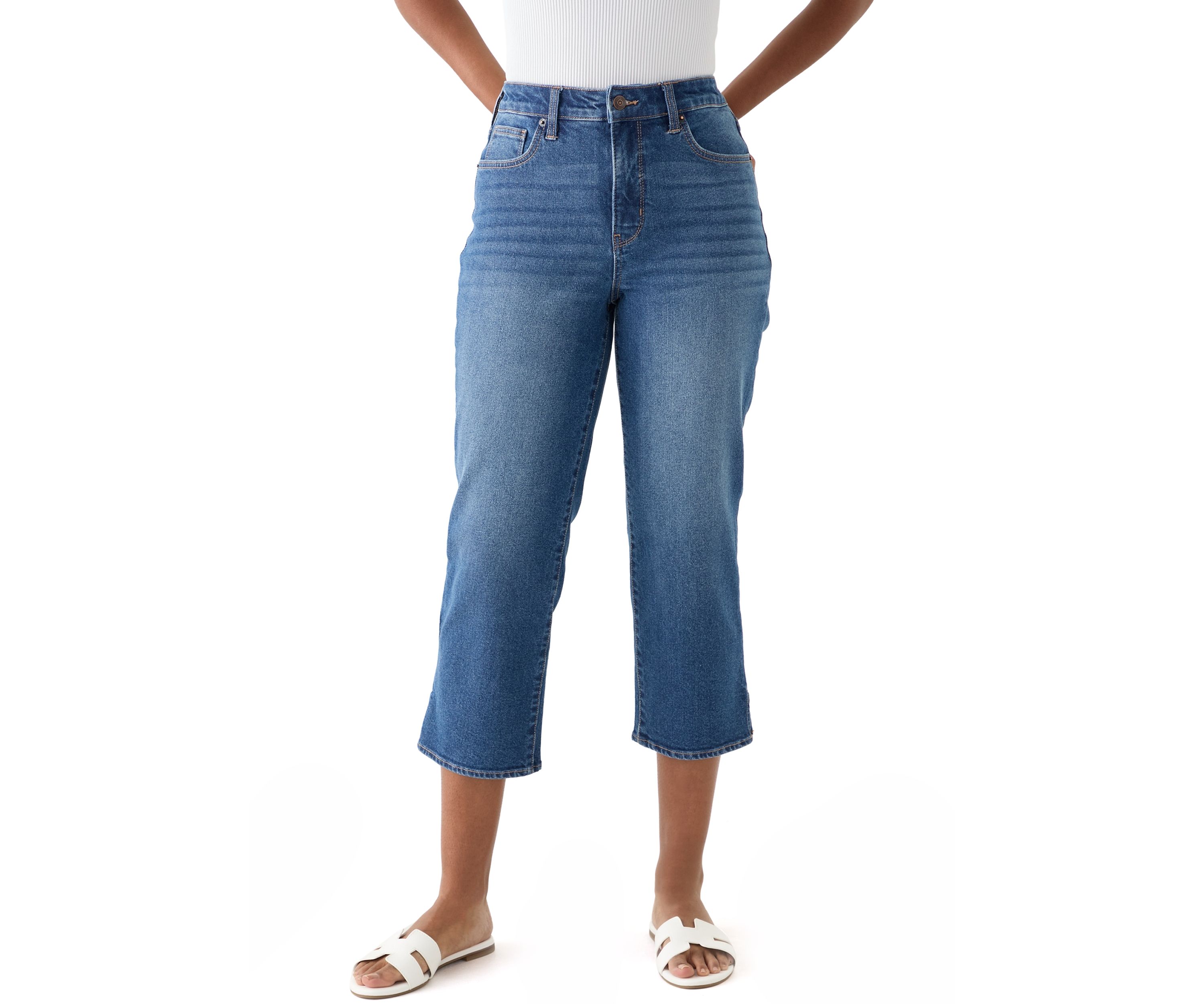 Womens Crop Straight Jeans