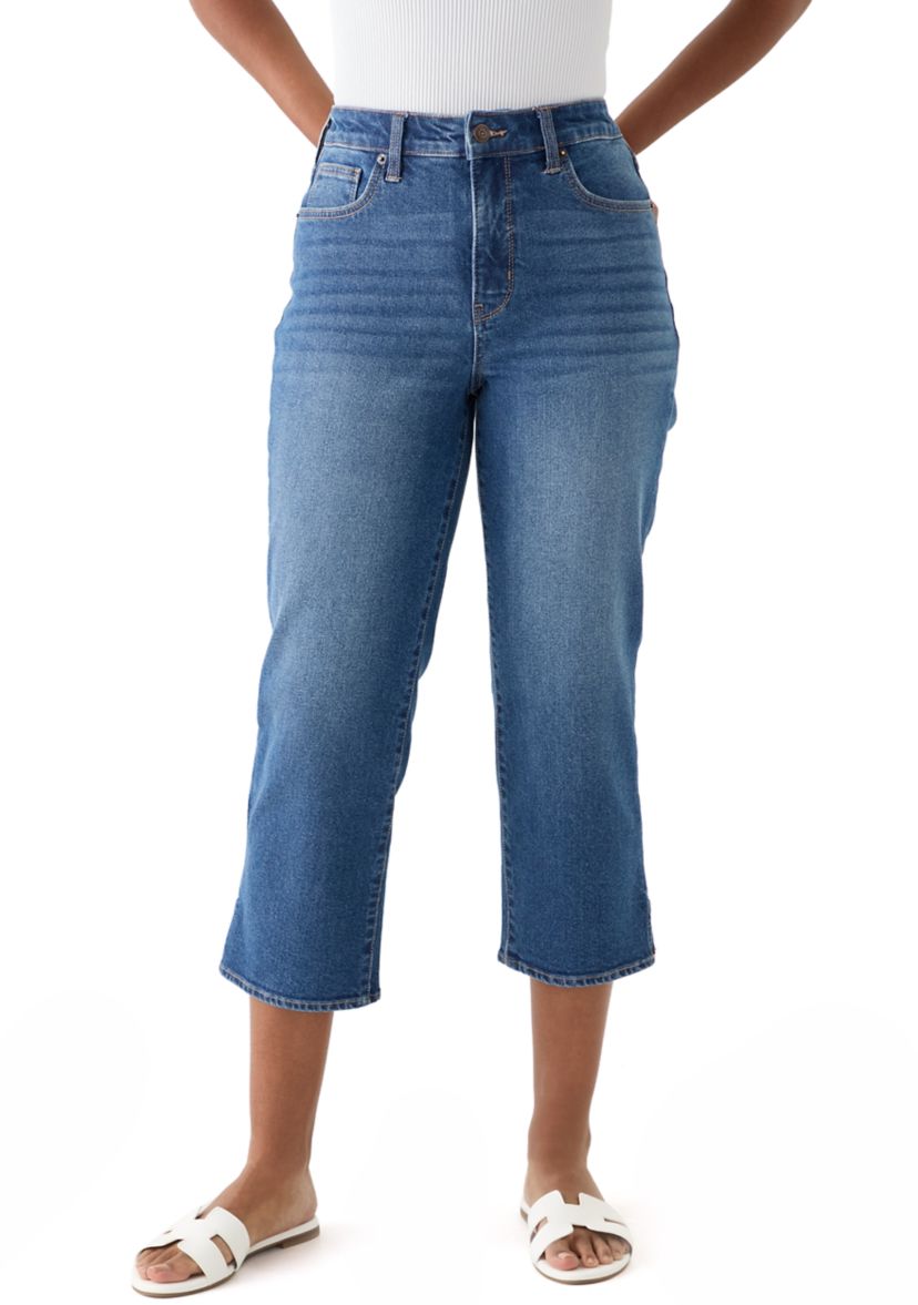 Womens Crop Straight Jeans