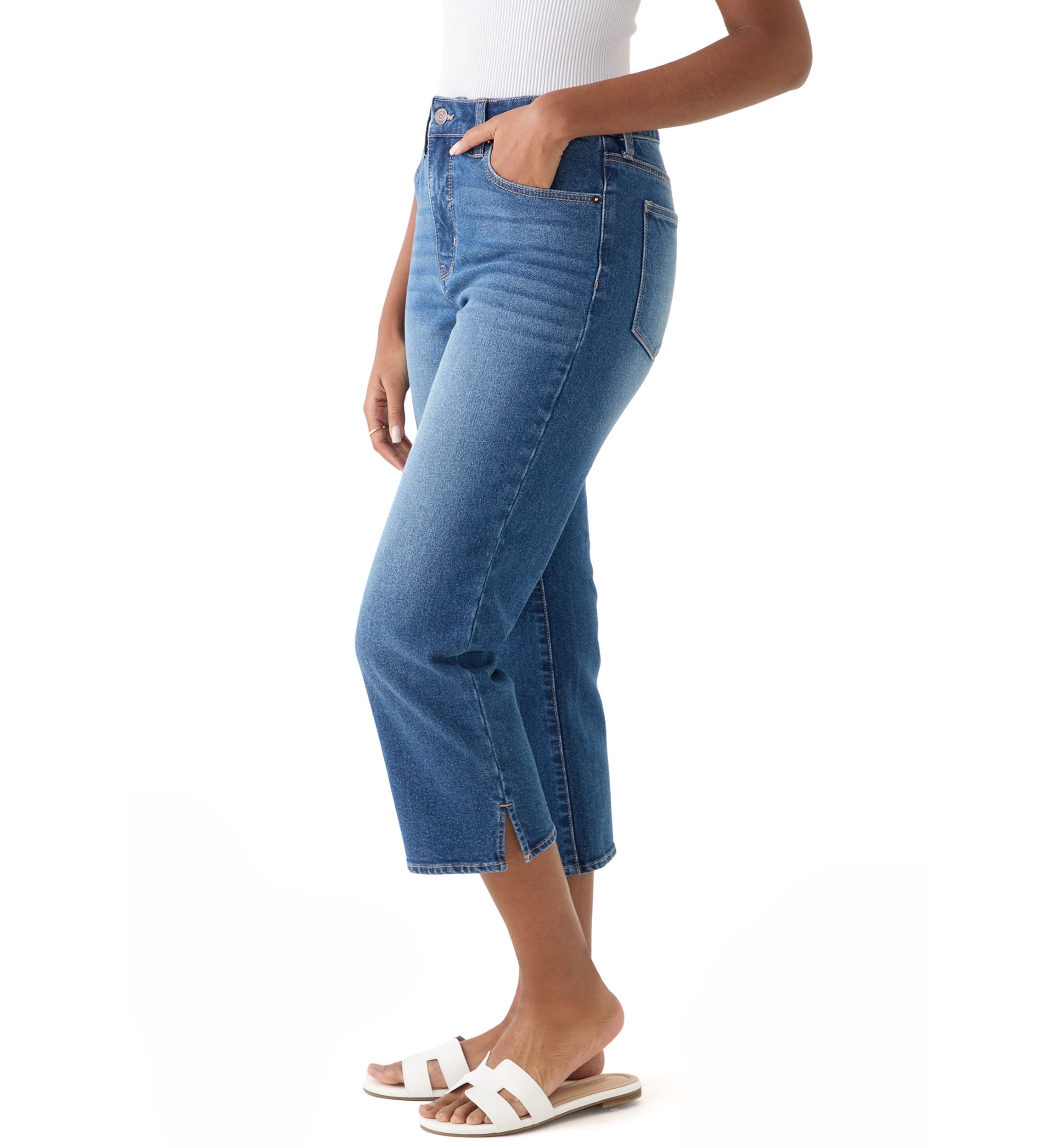 Womens Crop Straight Jeans