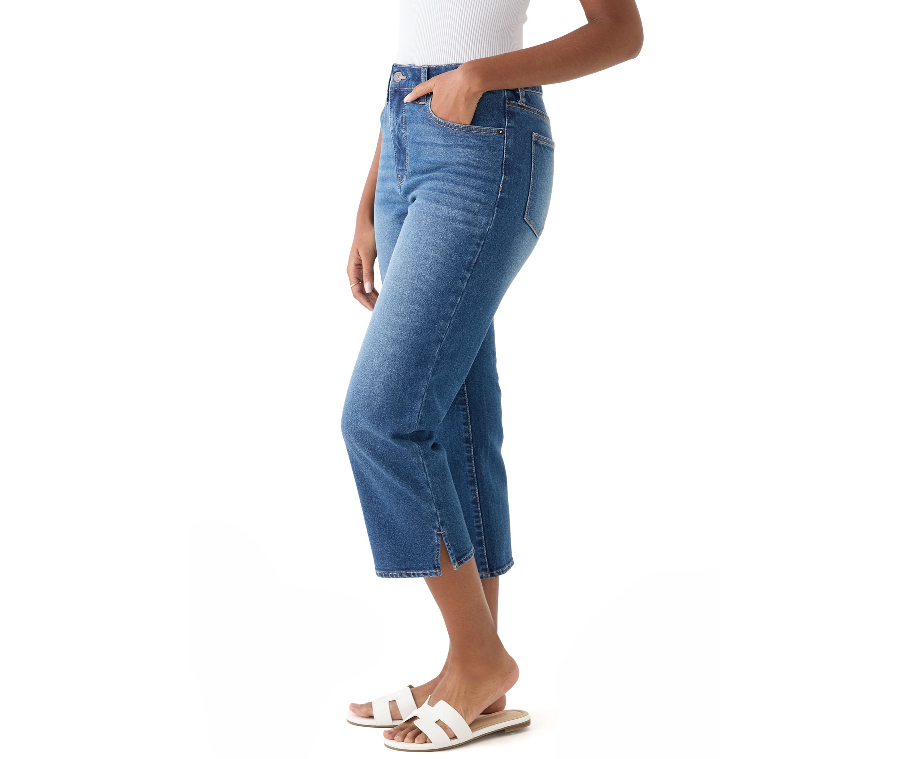 Womens Crop Straight Jeans