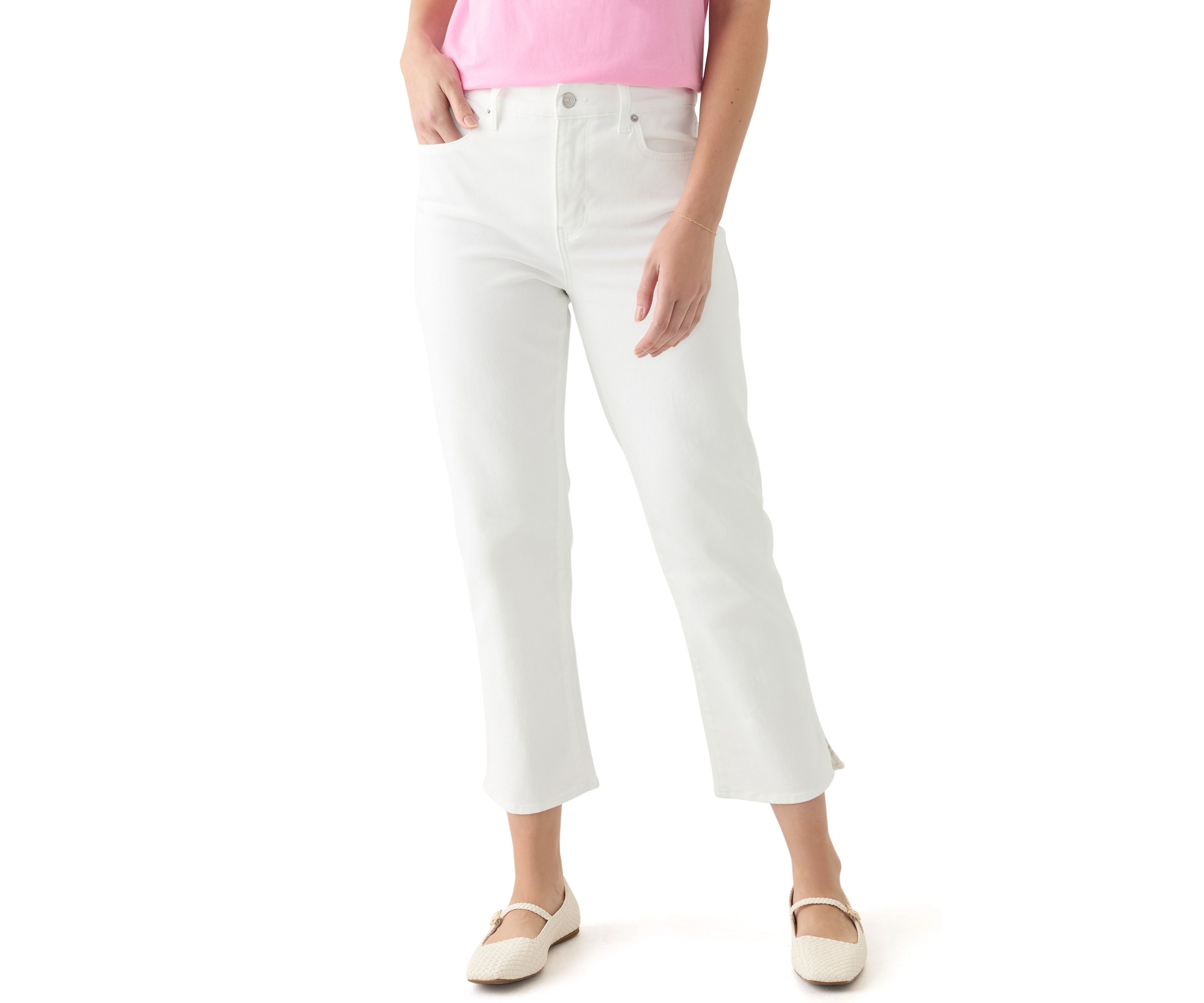 Womens Cropped Straight Fit Jeans