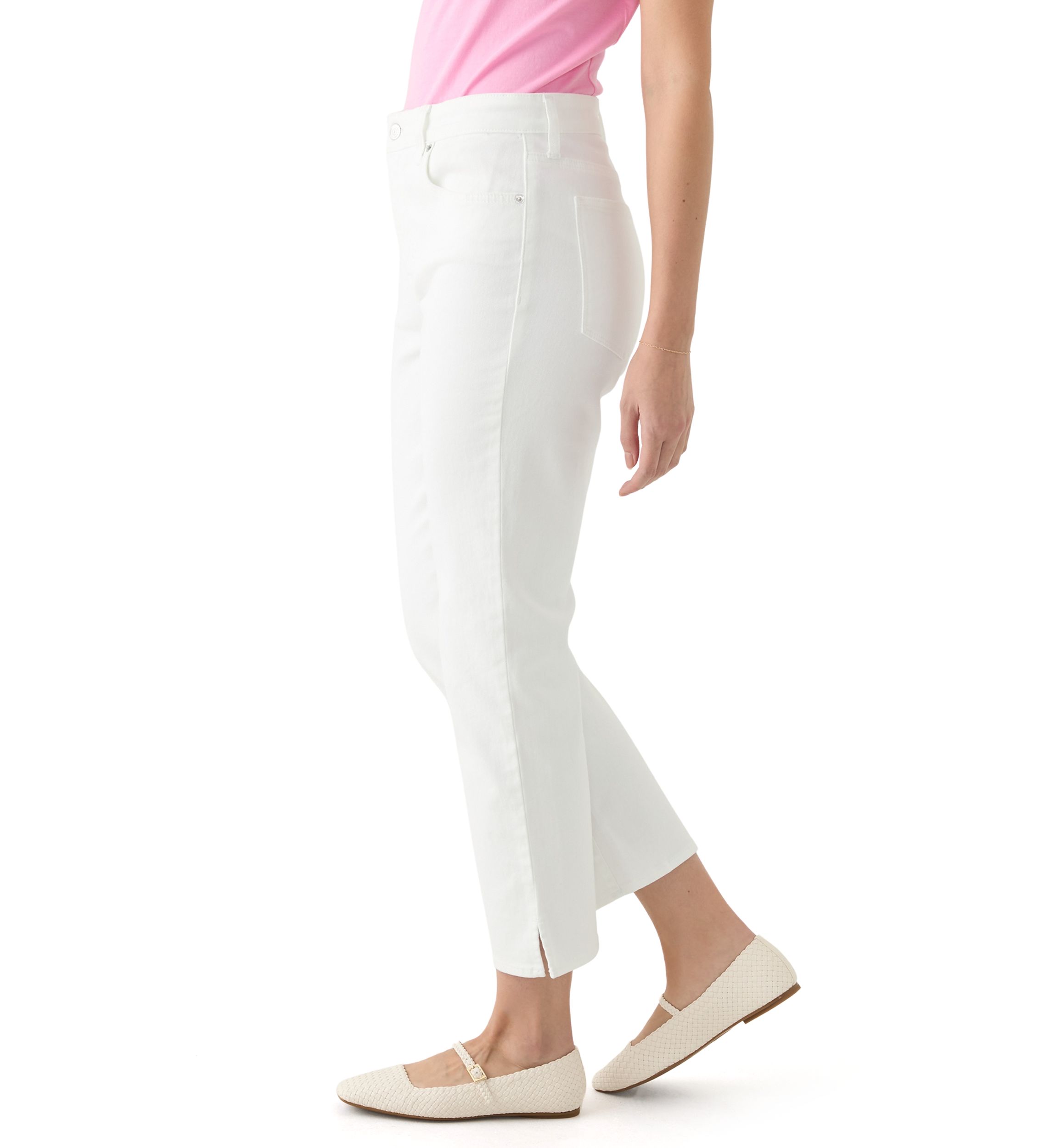 Womens Cropped Straight Fit Jeans