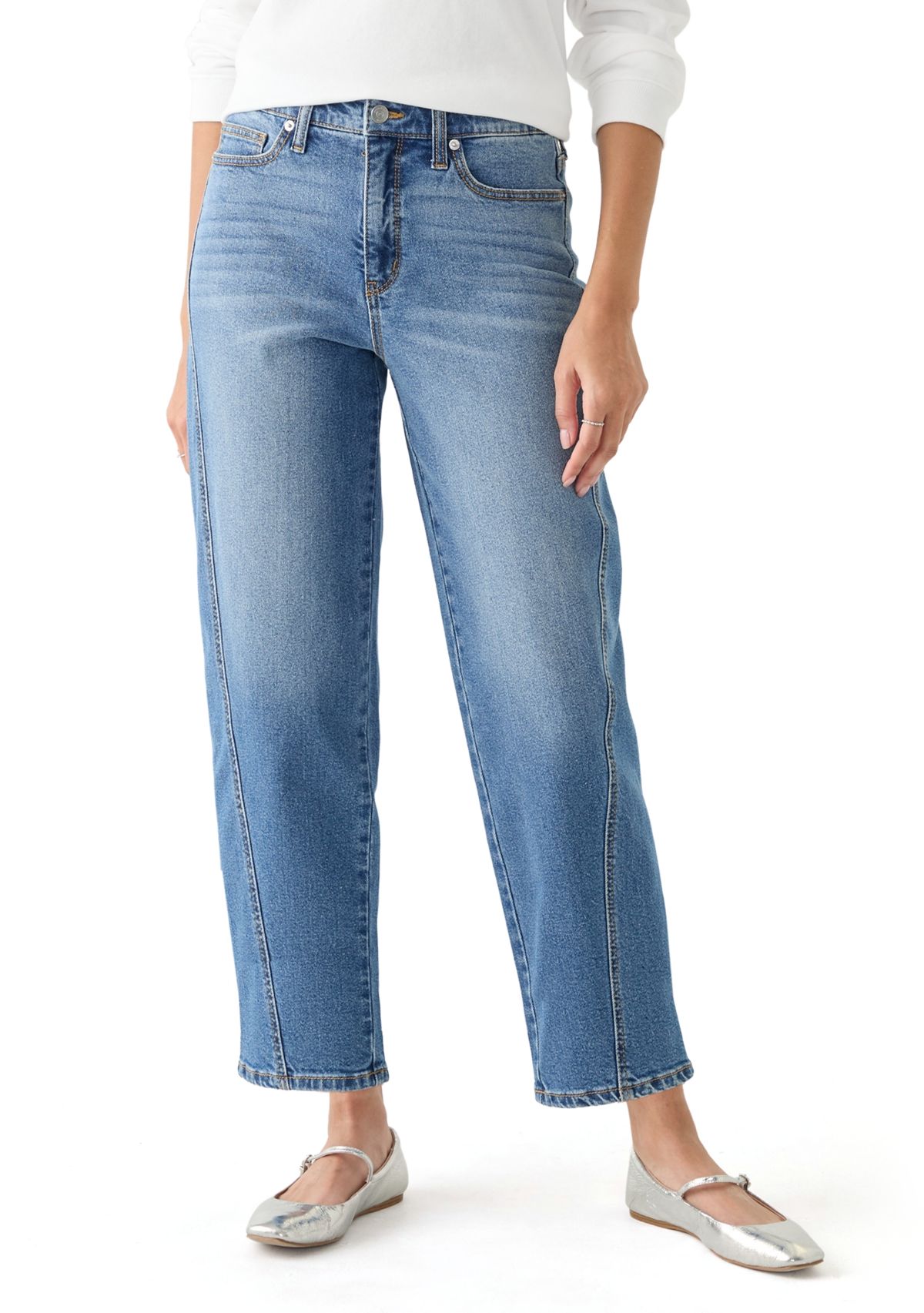 Womens Straight Relaxed Jeans