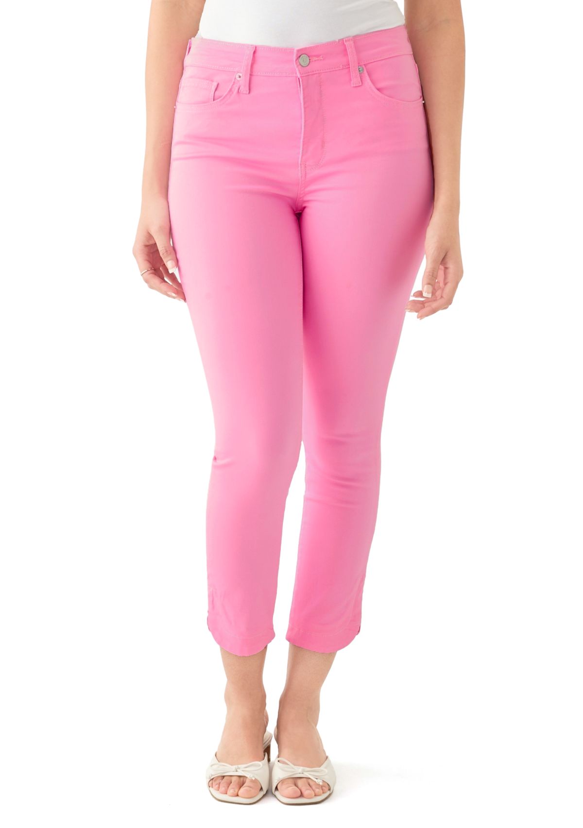 Womens Tulip Hem Crop Color Jeans
