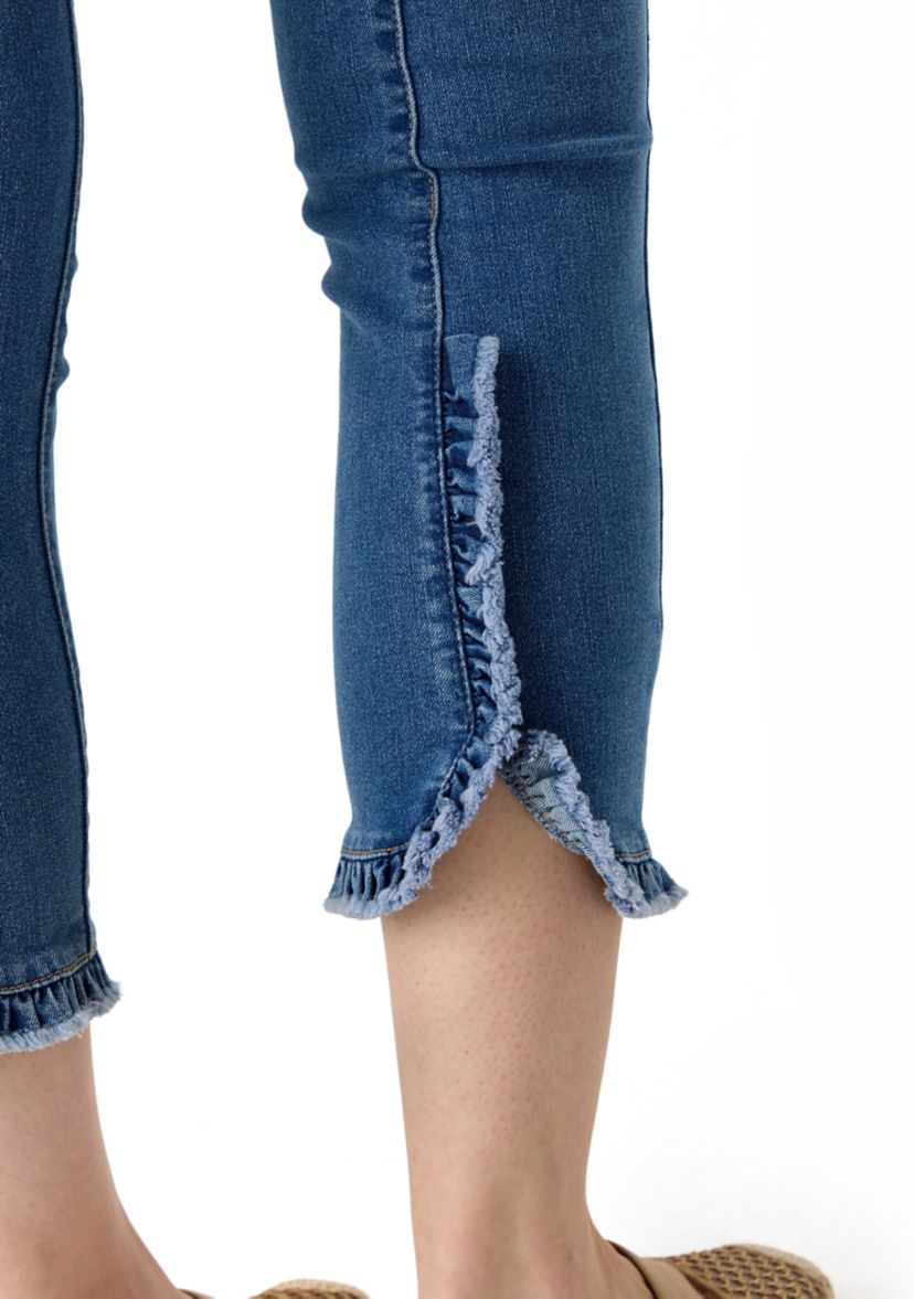Petite Ruffle Back Cropped Jeans