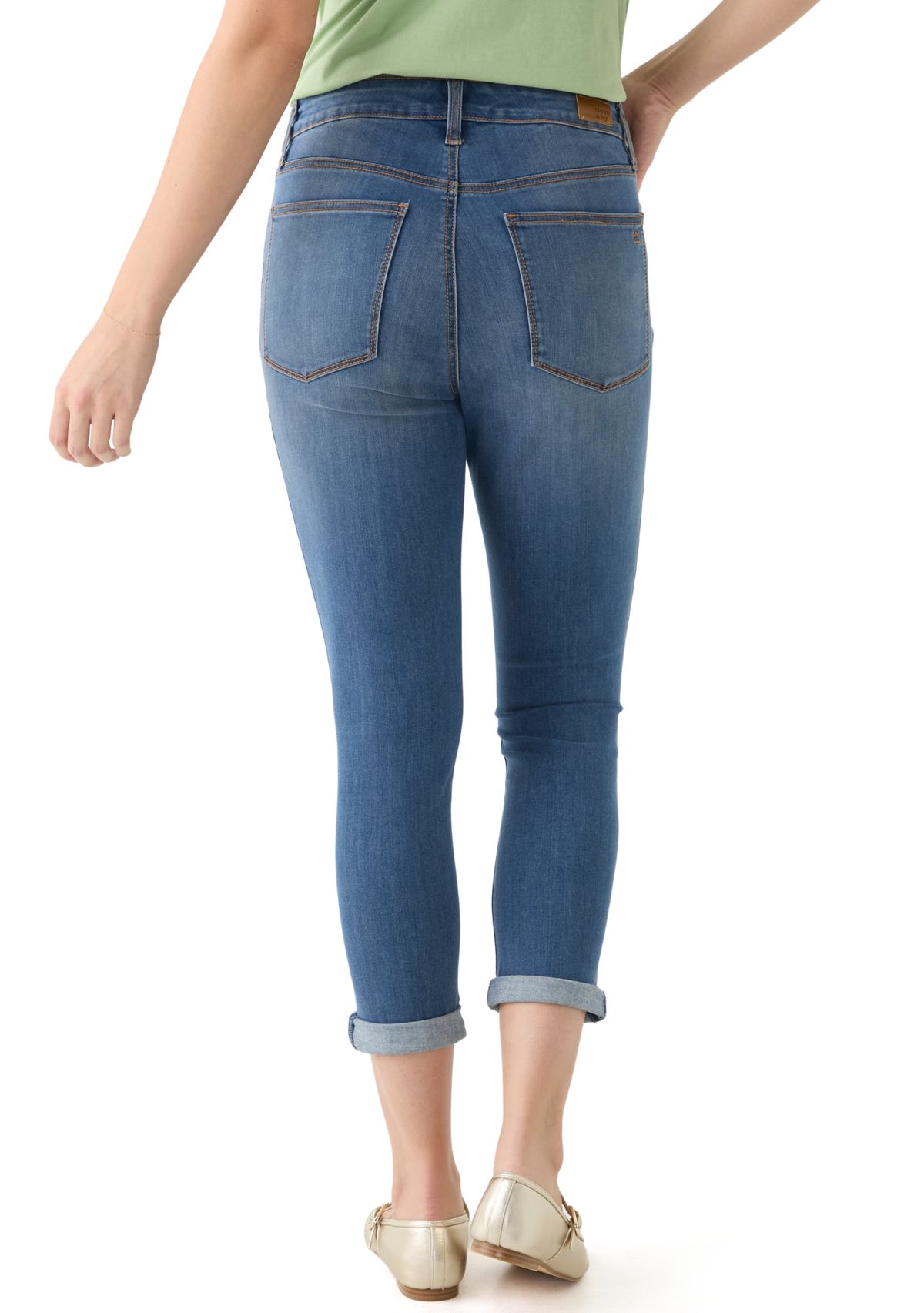 Womens Denim Skinny Cropped Jeans 