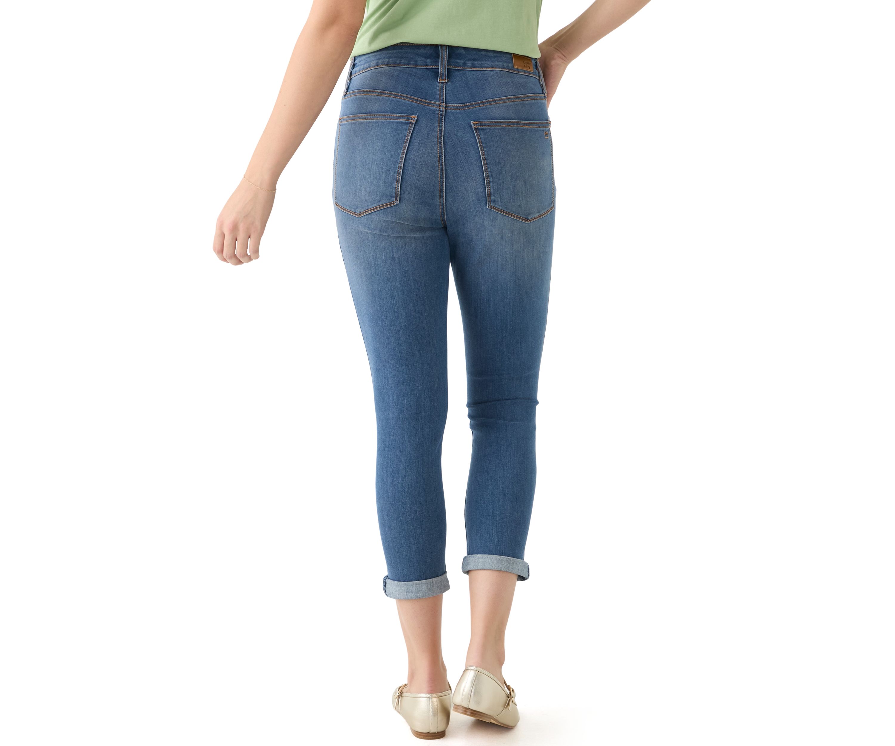 Womens Denim Skinny Cropped Jeans 