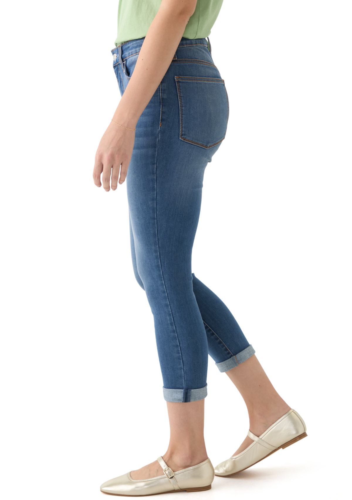 Womens Denim Skinny Cropped Jeans 