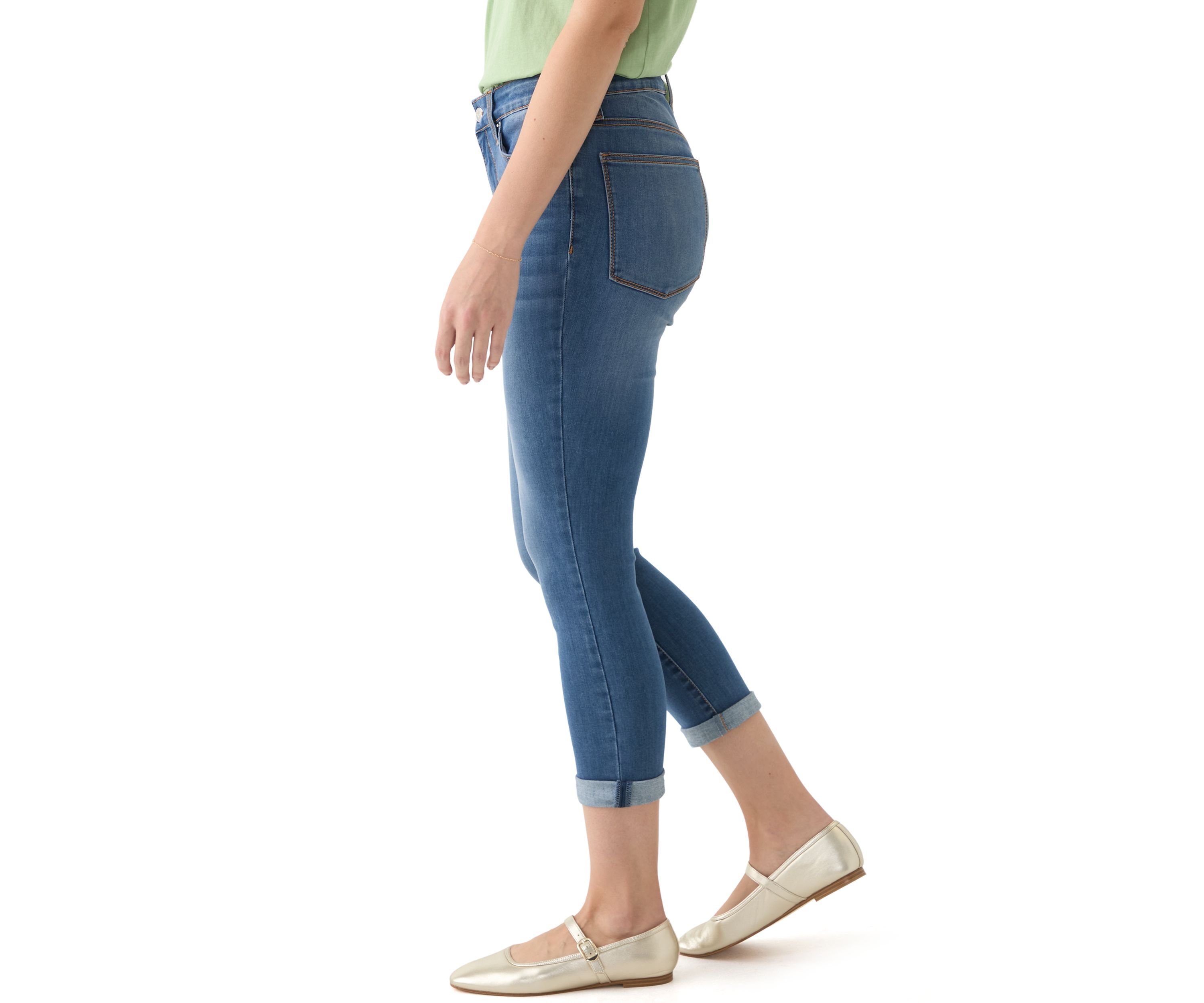 Womens Denim Skinny Cropped Jeans 