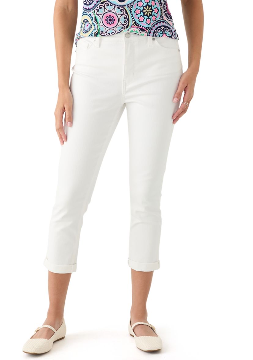 Womens Denim Skinny Cropped Jeans 