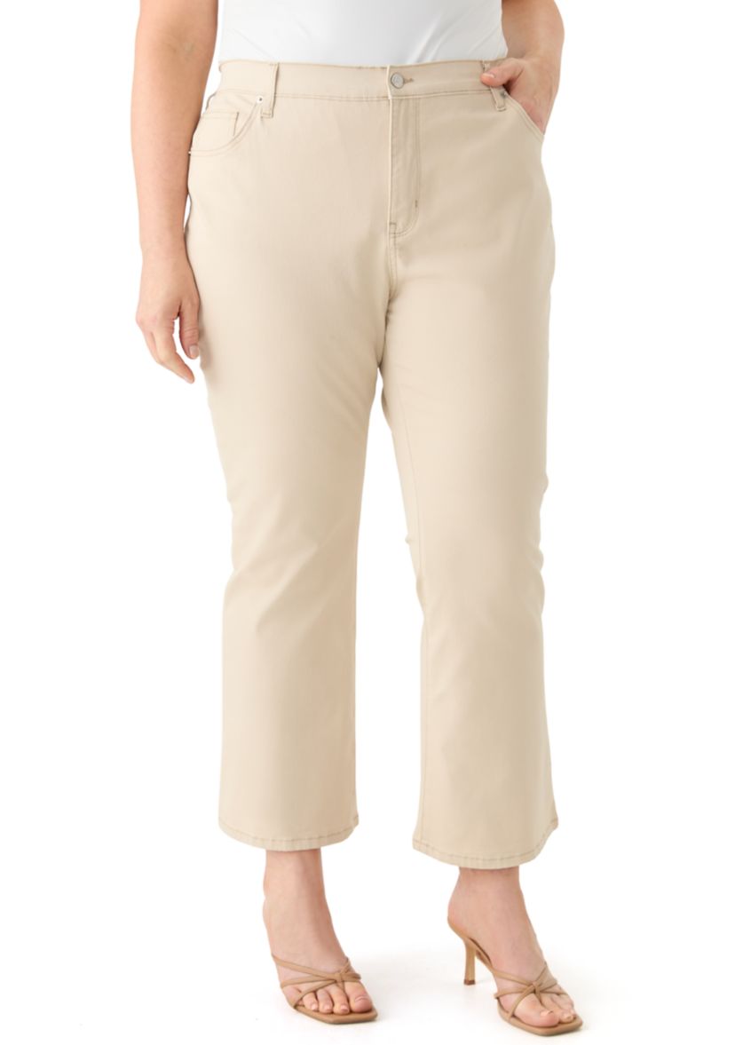 Plus Size Colored Twill Kick Flare Jeans