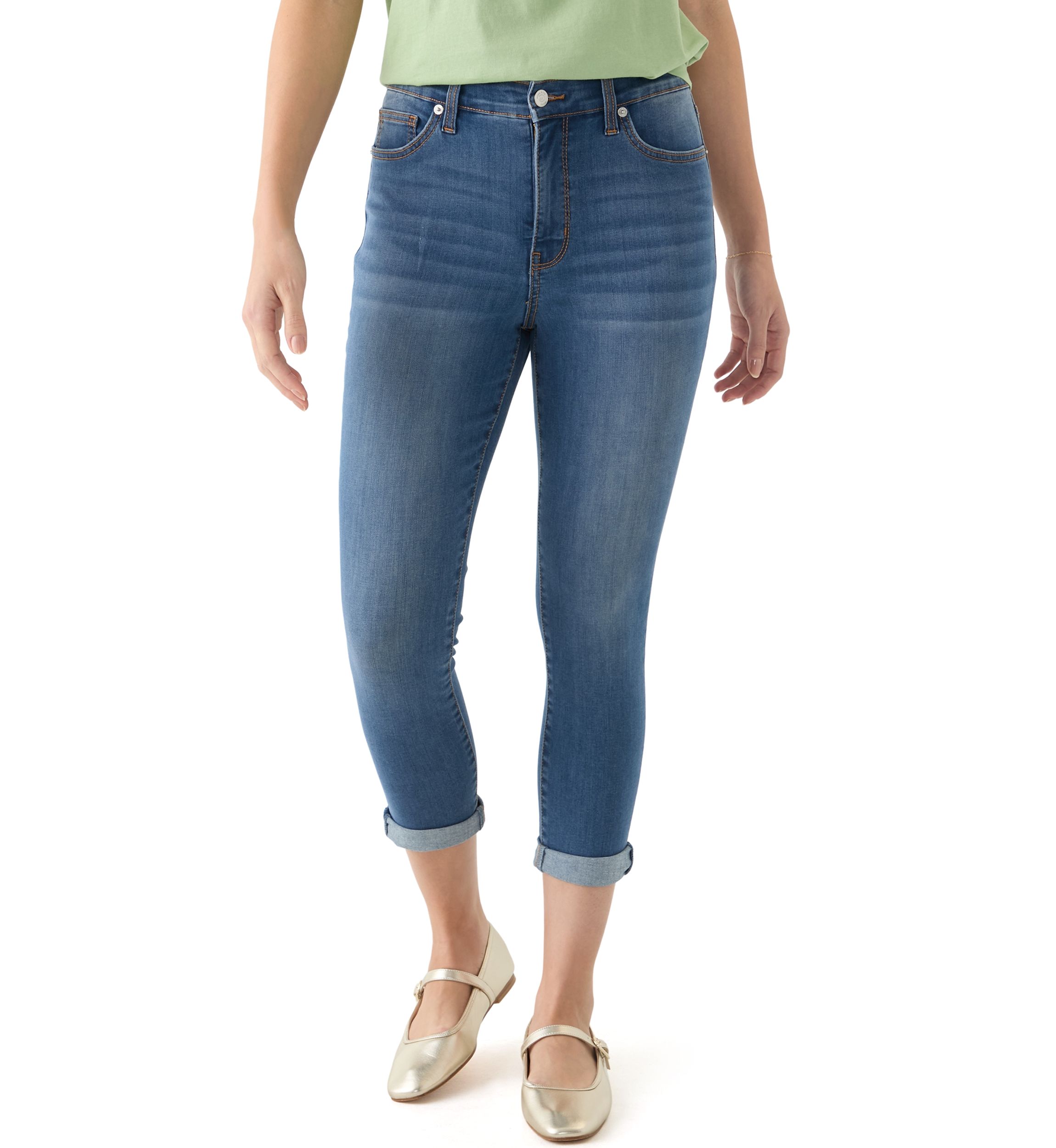 Petite Denim Cropped Skinny Jeans