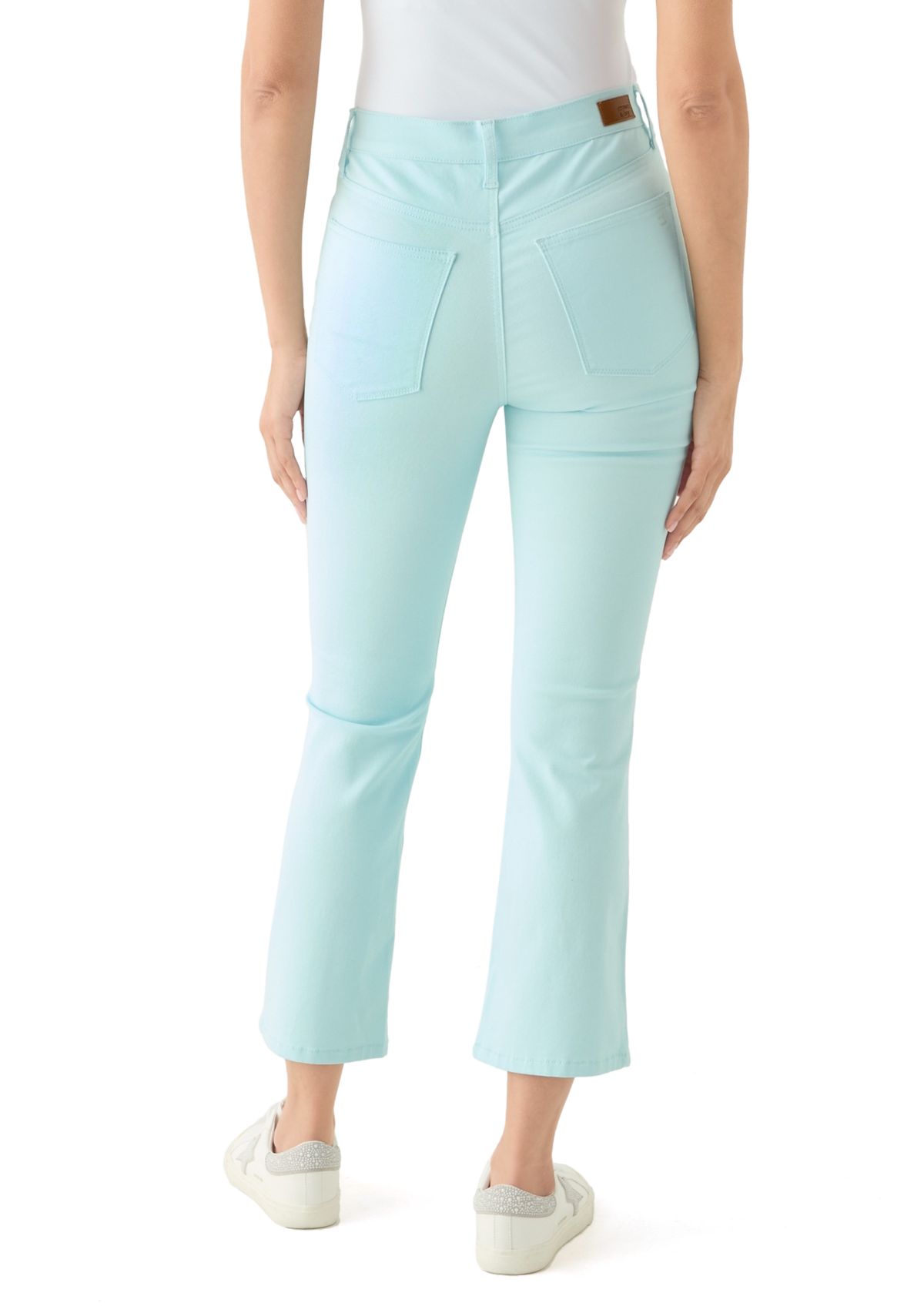 Womens High Rise Kick Flare Ankle Jeans