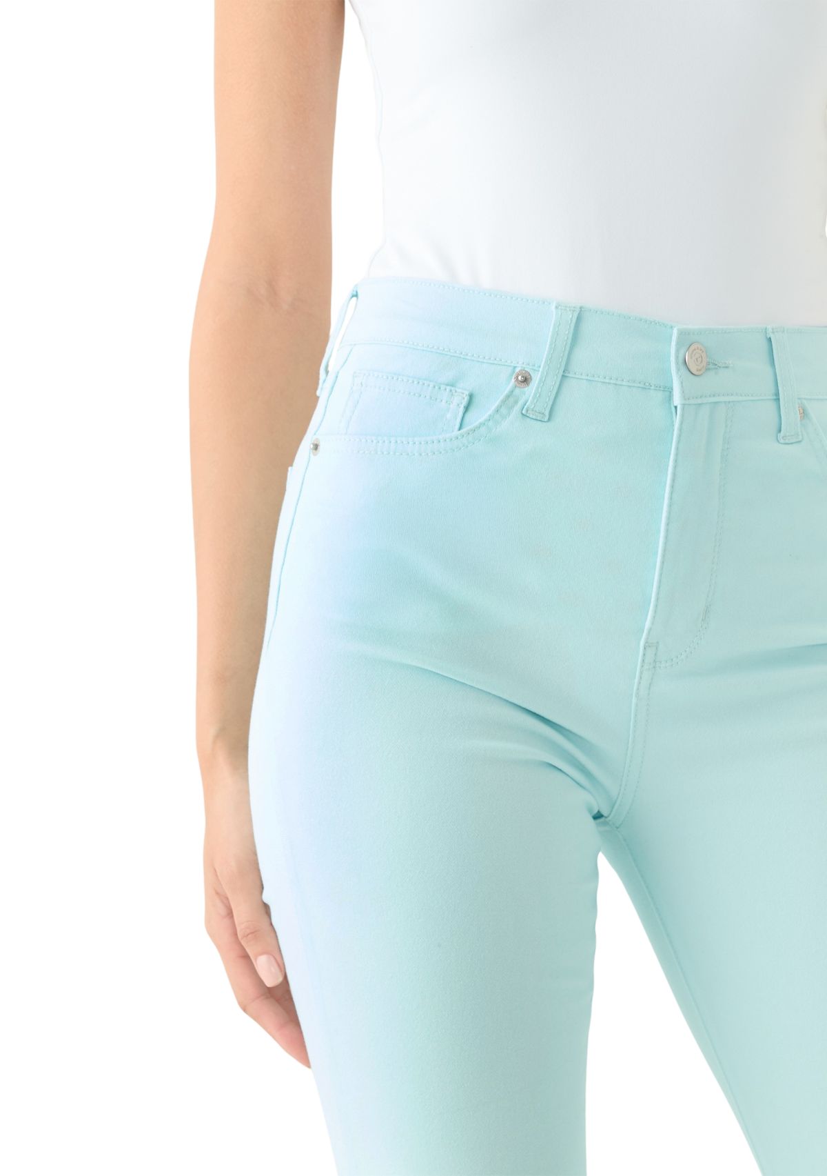 Womens High Rise Kick Flare Ankle Jeans