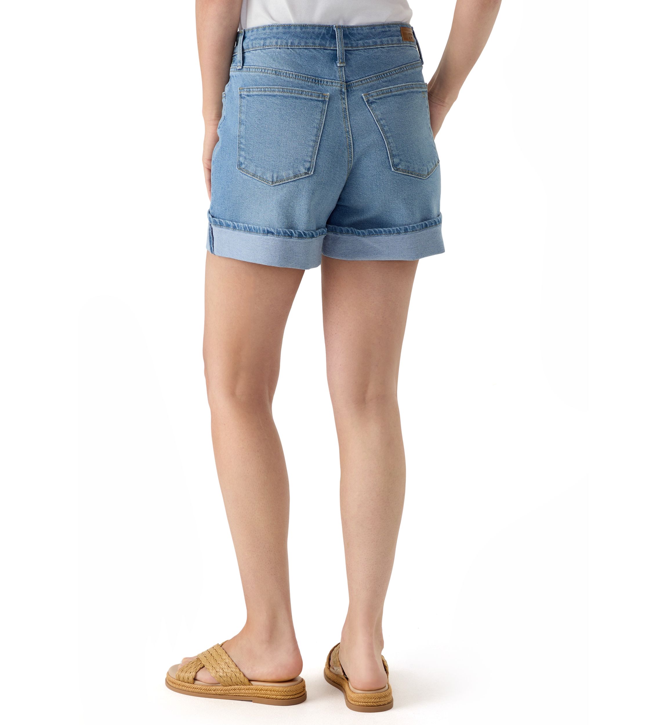 Womens 5" Cuffed Denim Shorts