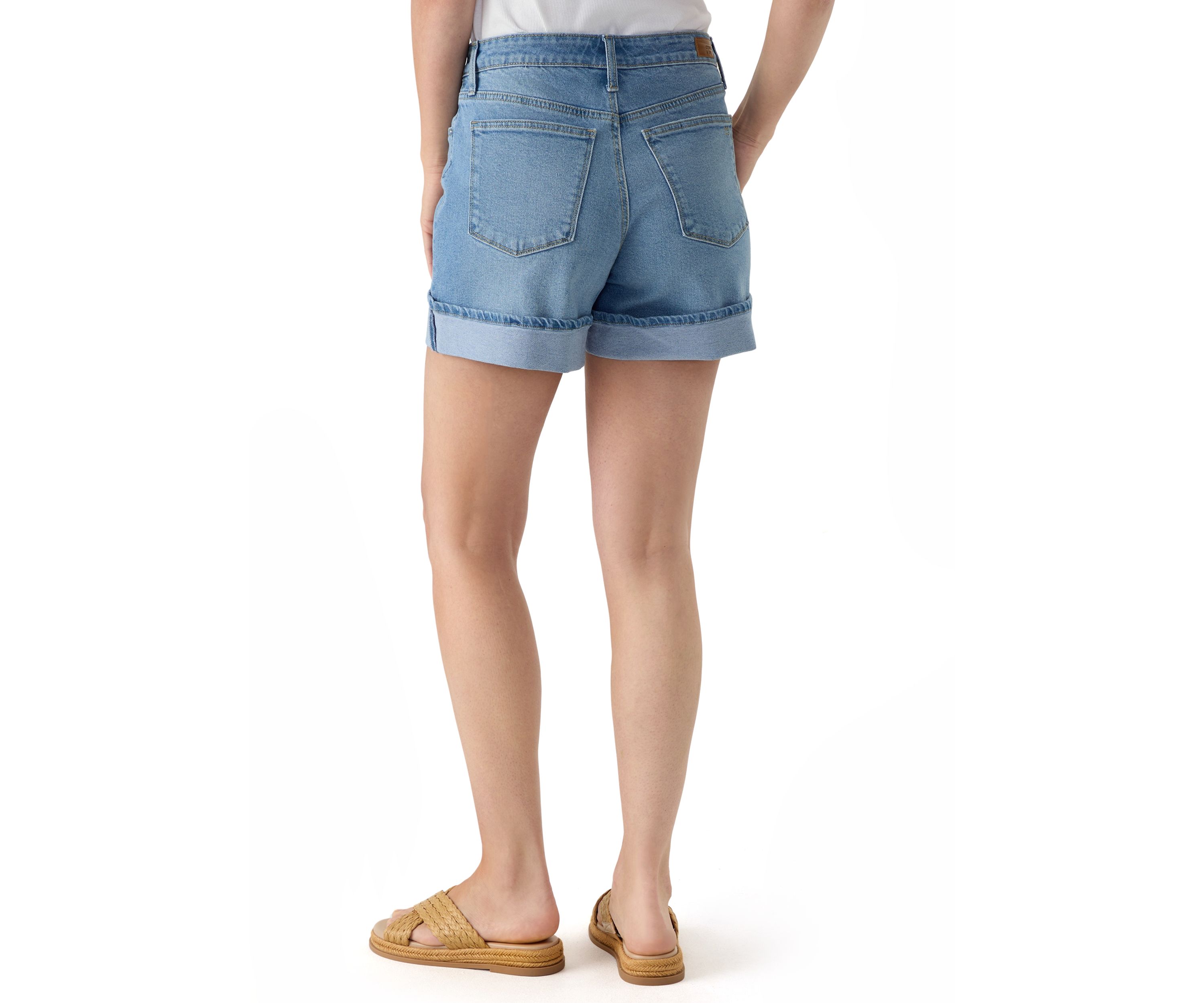 Womens 5" Cuffed Denim Shorts