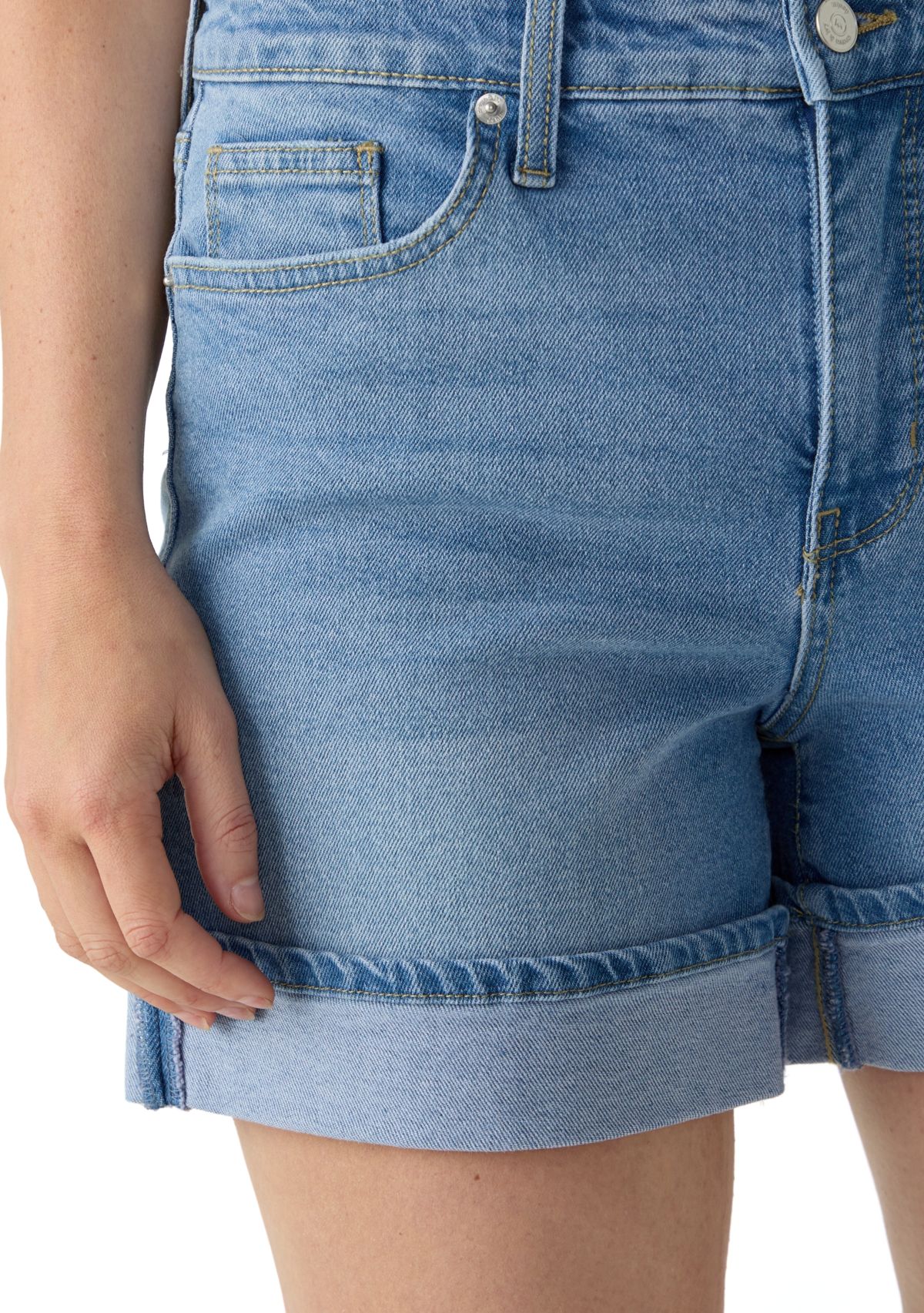 Womens 5" Cuffed Denim Shorts