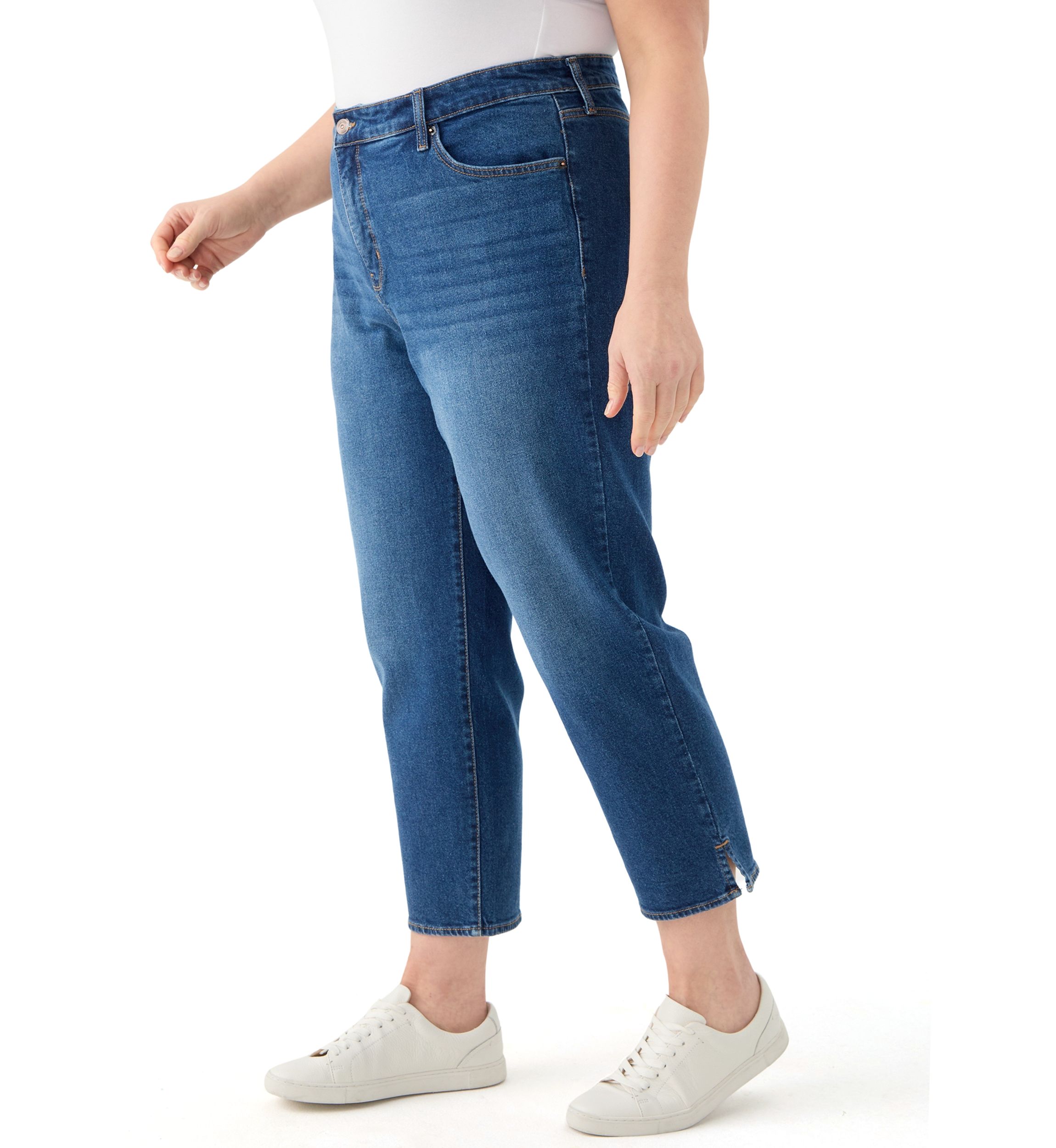 Plus Size Cropped Straight Leg Jeans