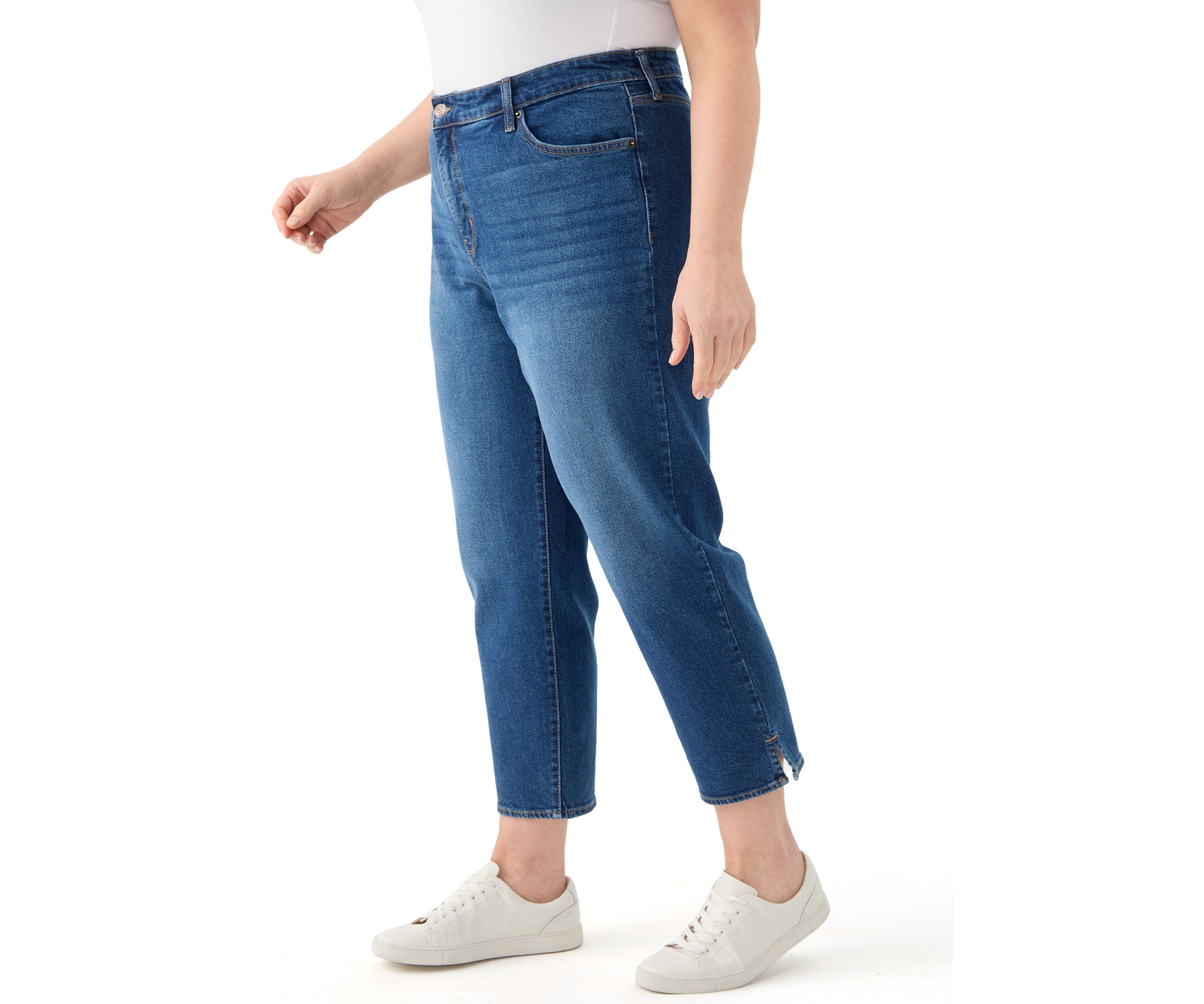 Plus Size Cropped Straight Leg Jeans