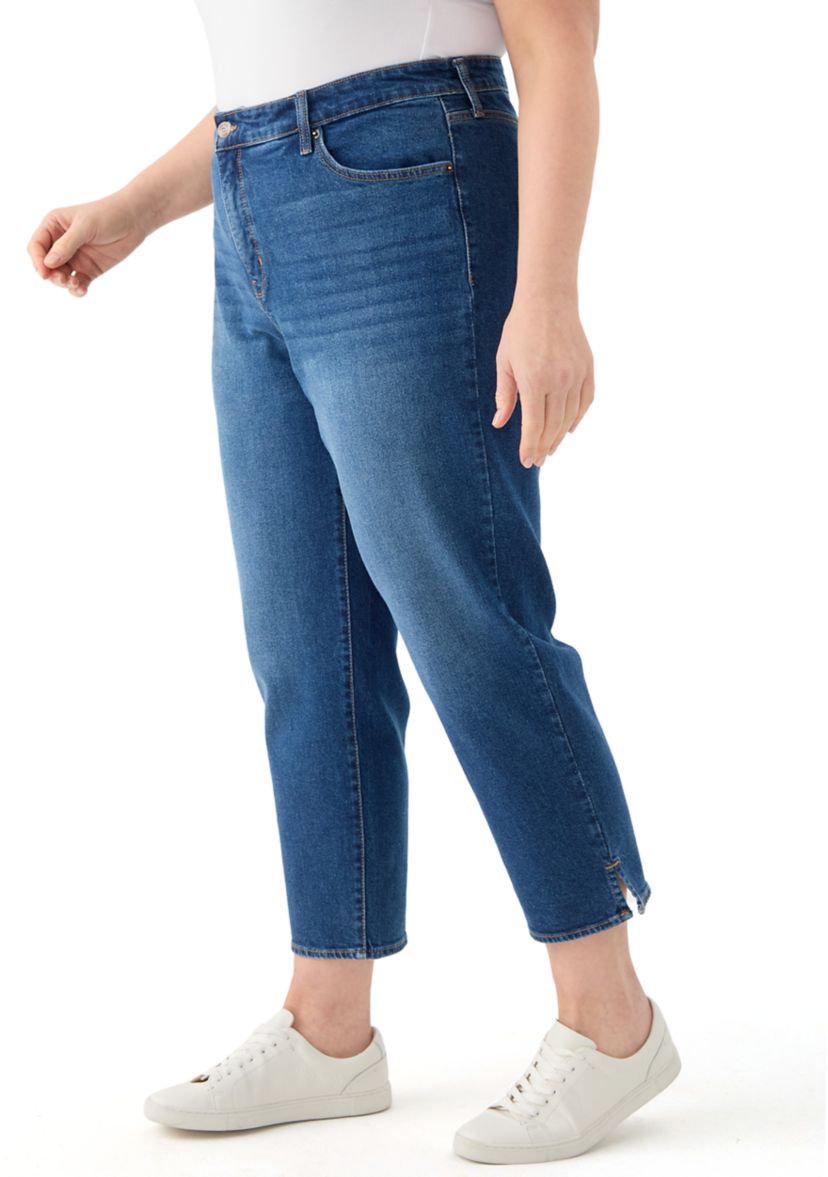 Plus Size Cropped Straight Leg Jeans